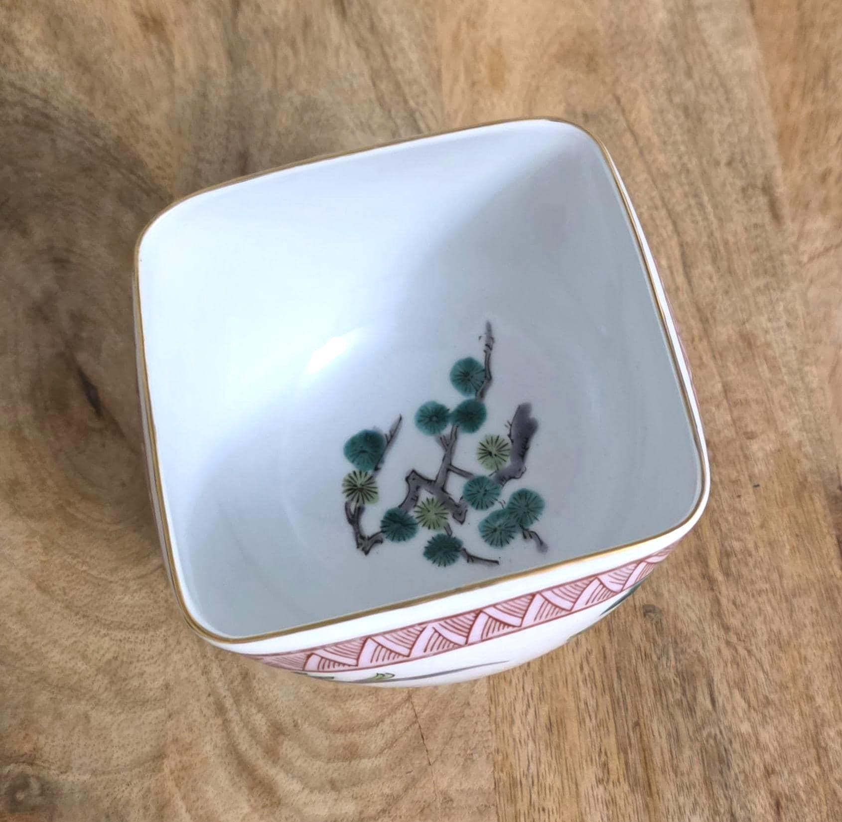 Vintage Japanese Enamel Peony Bowl - Thumbnail 3