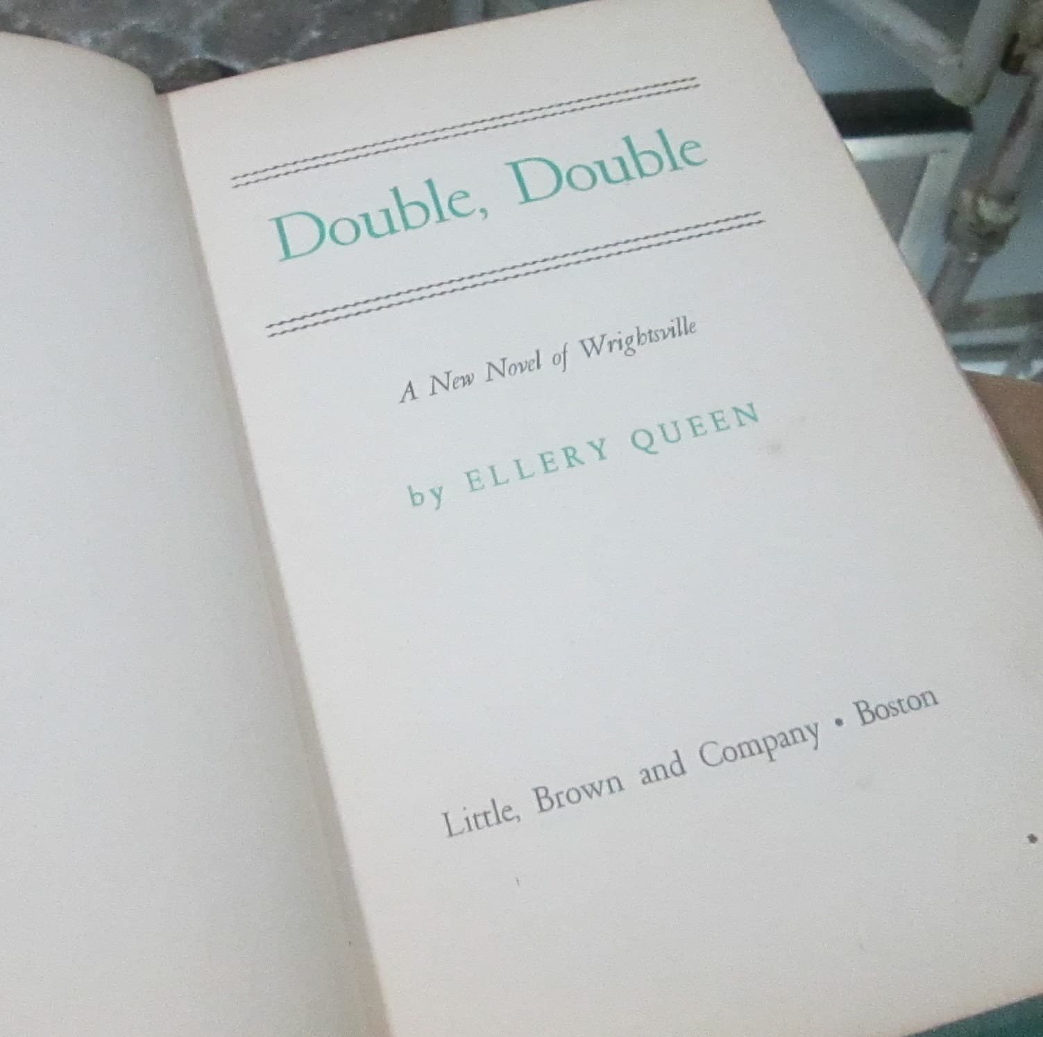 Vintage Book Ellery Queen Double, Double 1950 - Thumbnail 3