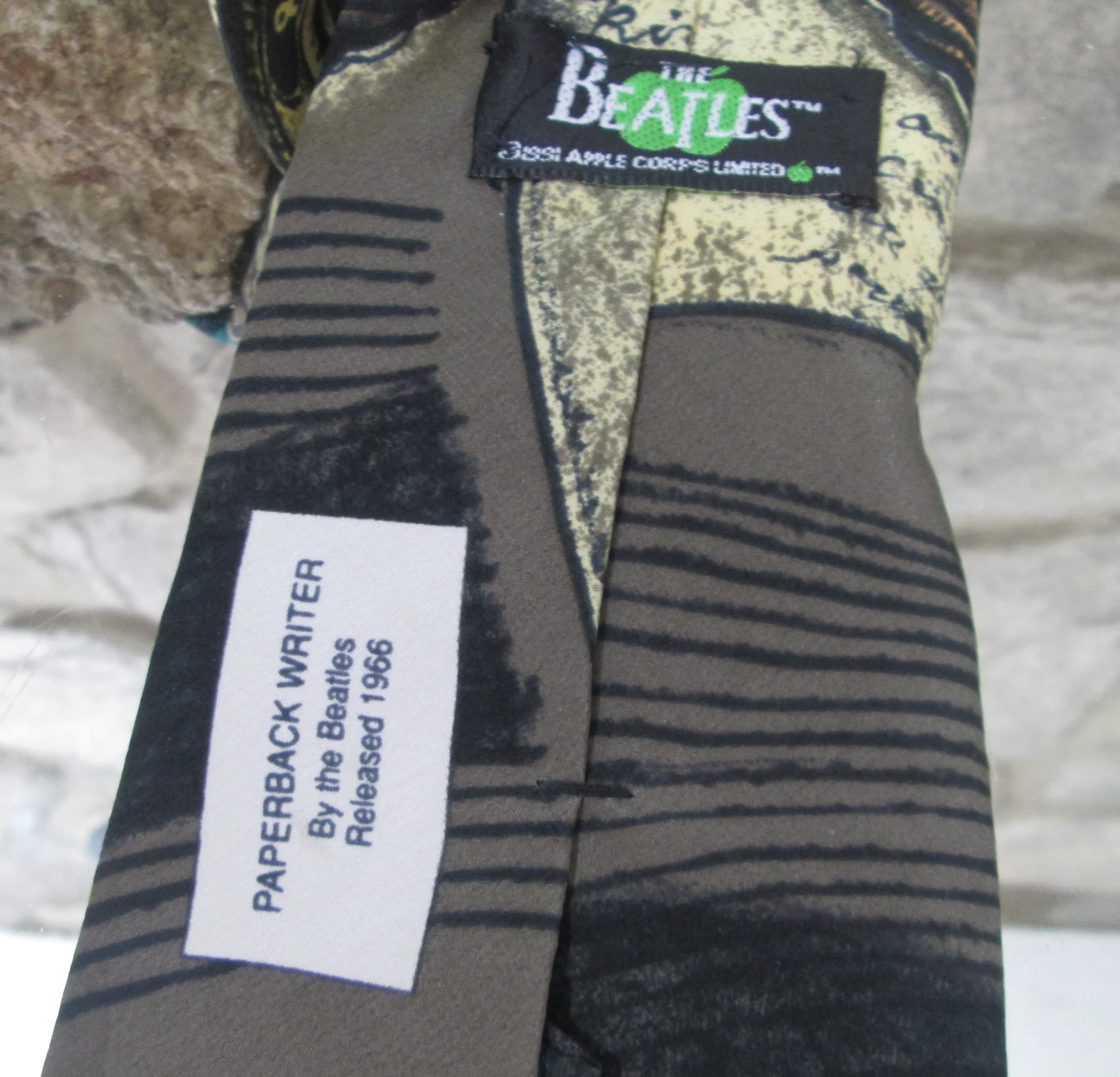 Vintage Beatles Paperback Writer Song Silk Tie, 1991 - Thumbnail 3