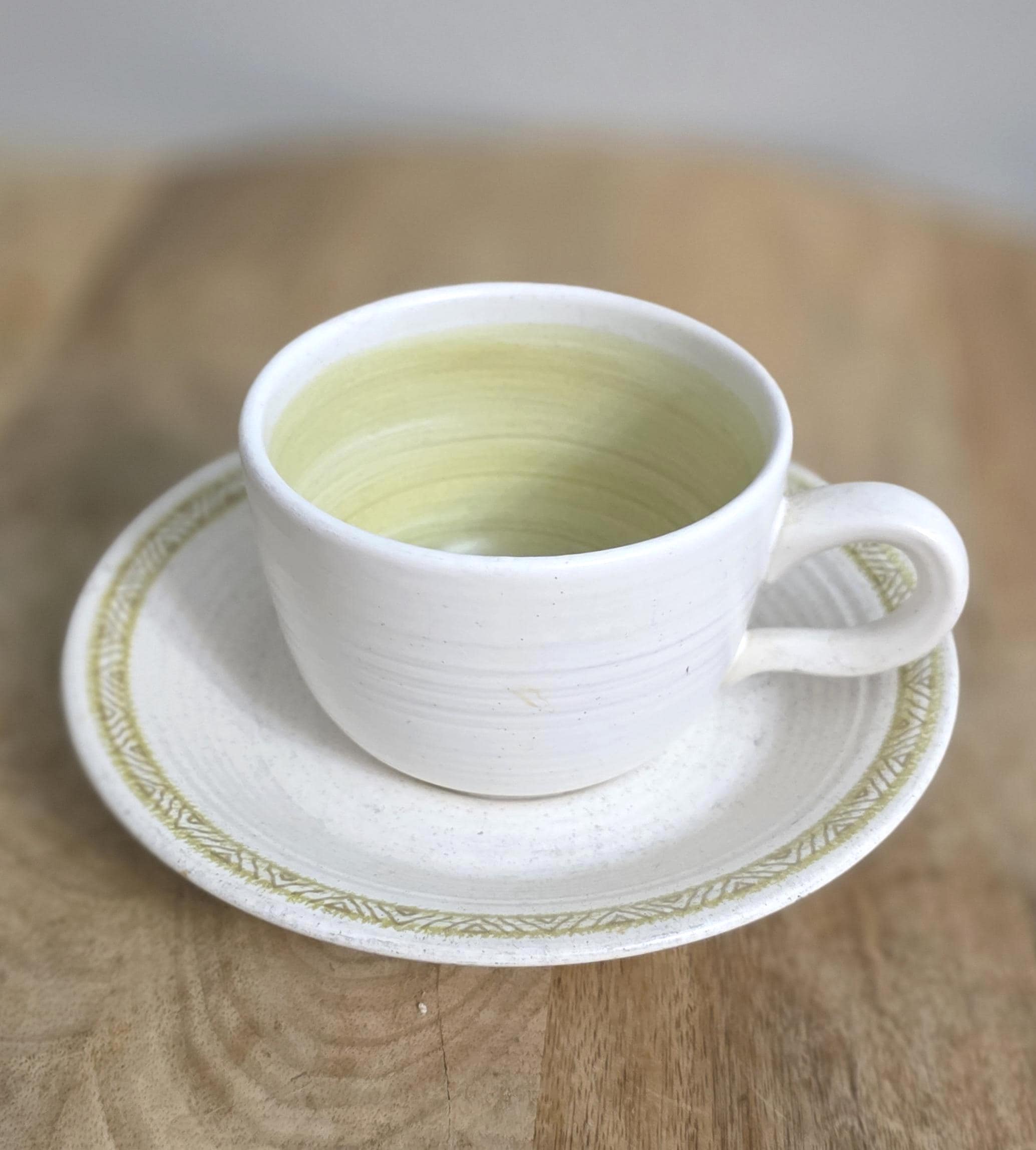 Vintage Franciscan Hacienda Pattern Stoneware Cup and Saucer - Thumbnail 3