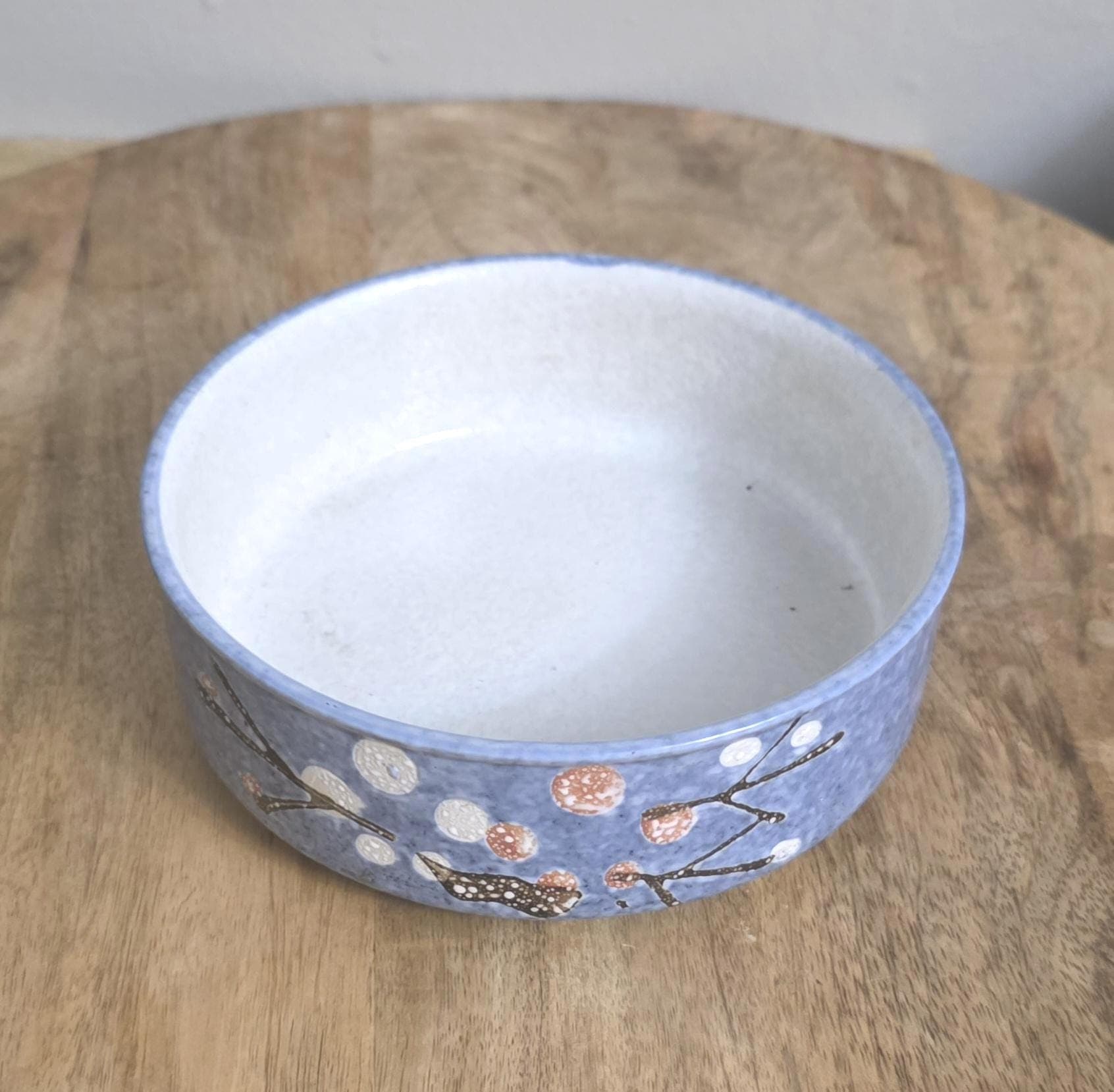 Vintage Japanese Blue Orange Peel Glaze Bowl - Thumbnail 4