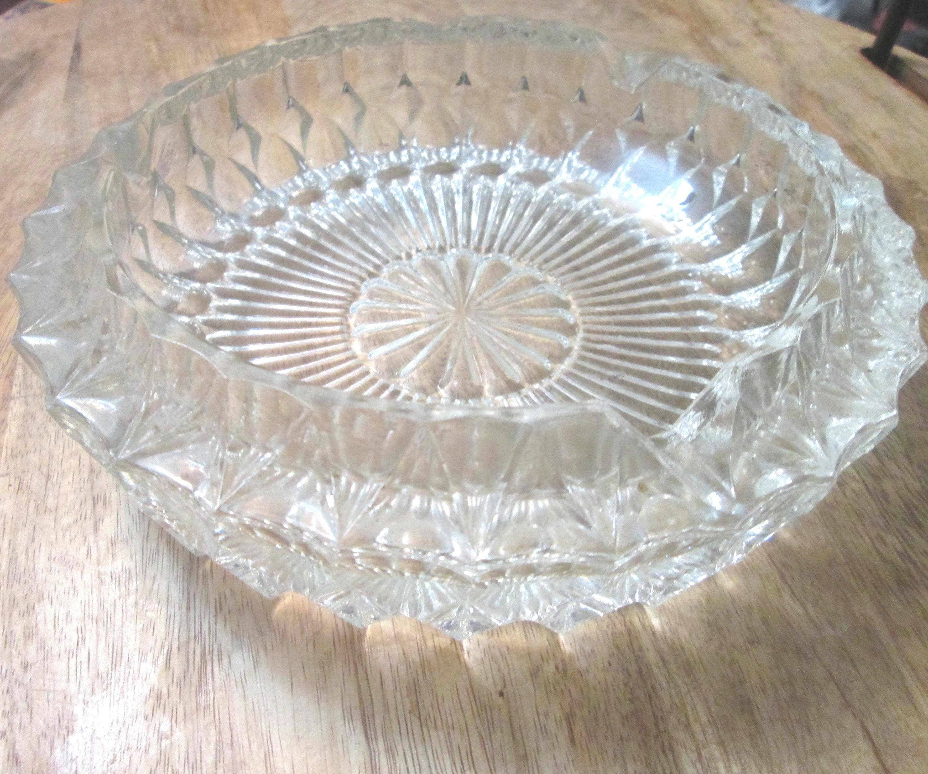 Vintage Cut Glass Mid Century Ashtray
