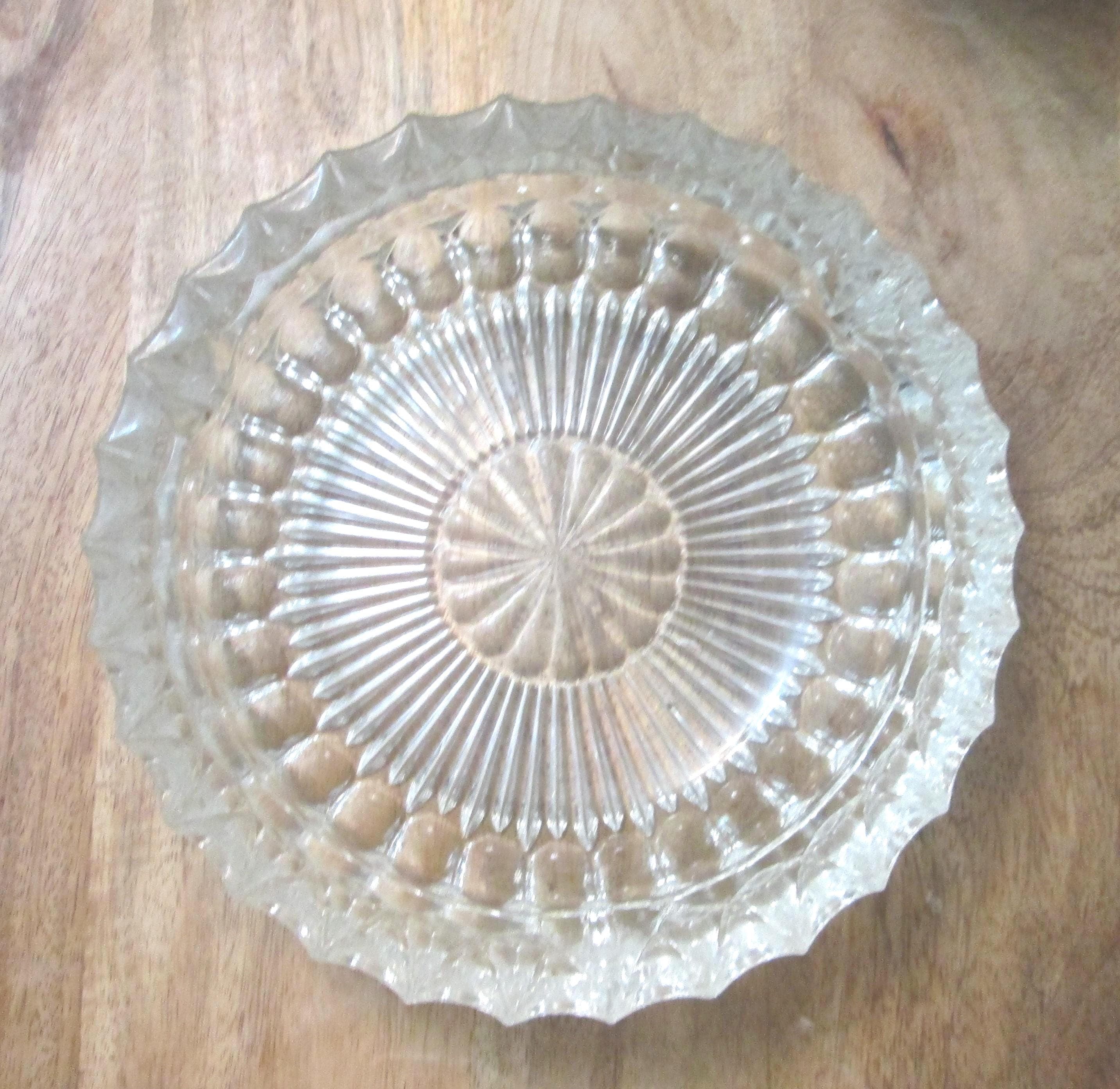 Vintage Cut Glass Mid Century Ashtray - Thumbnail 2