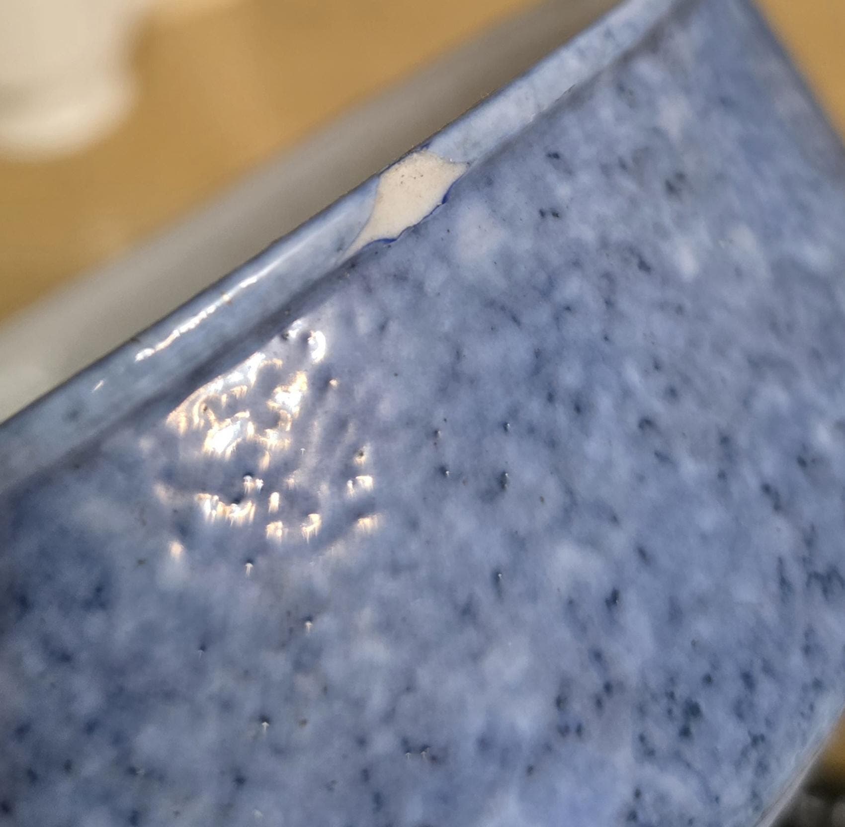 Vintage Japanese Blue Orange Peel Glaze Bowl - Thumbnail 3