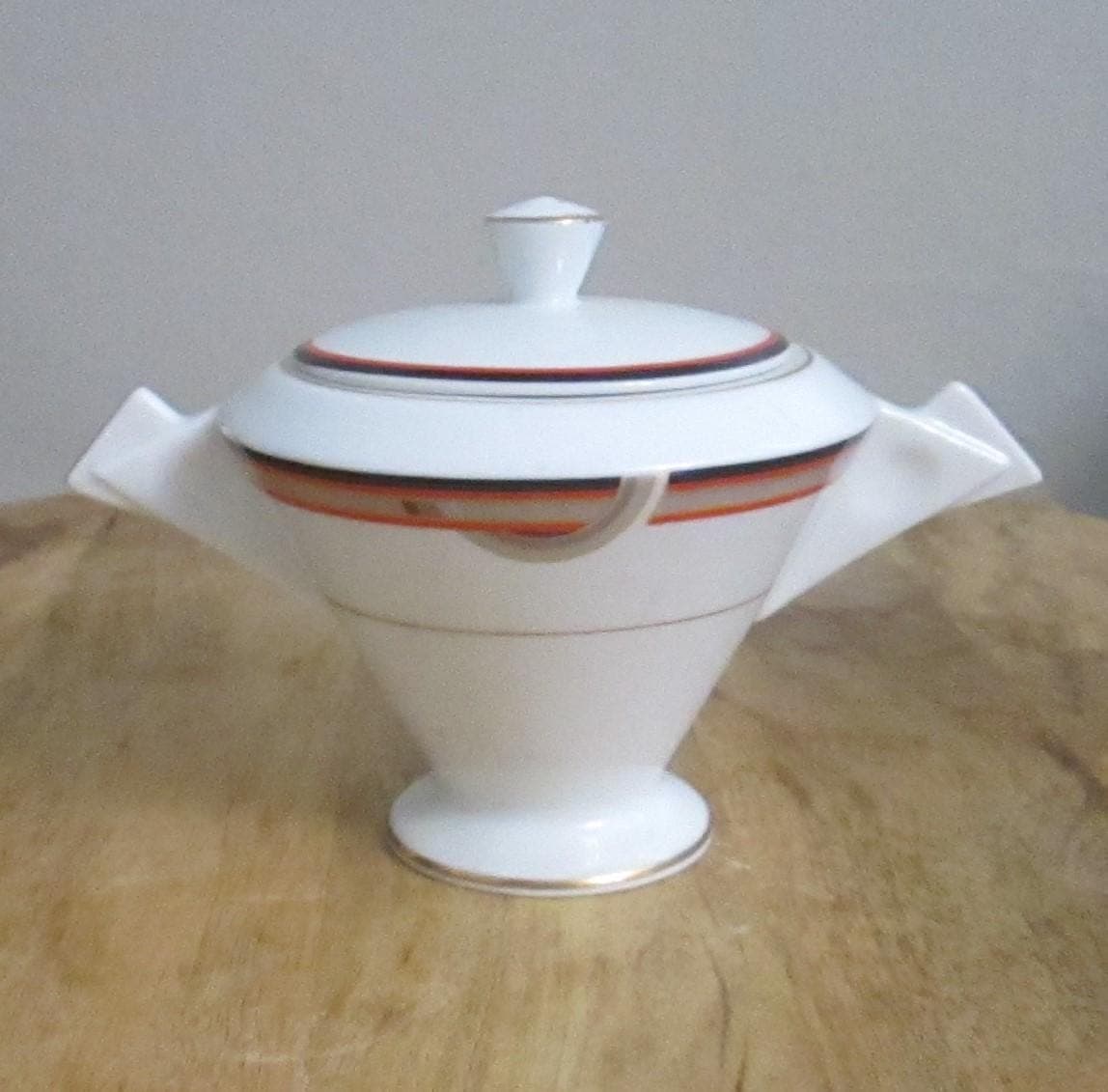 Vintage Mikasa China Interplay Pattern Sugar Bowl