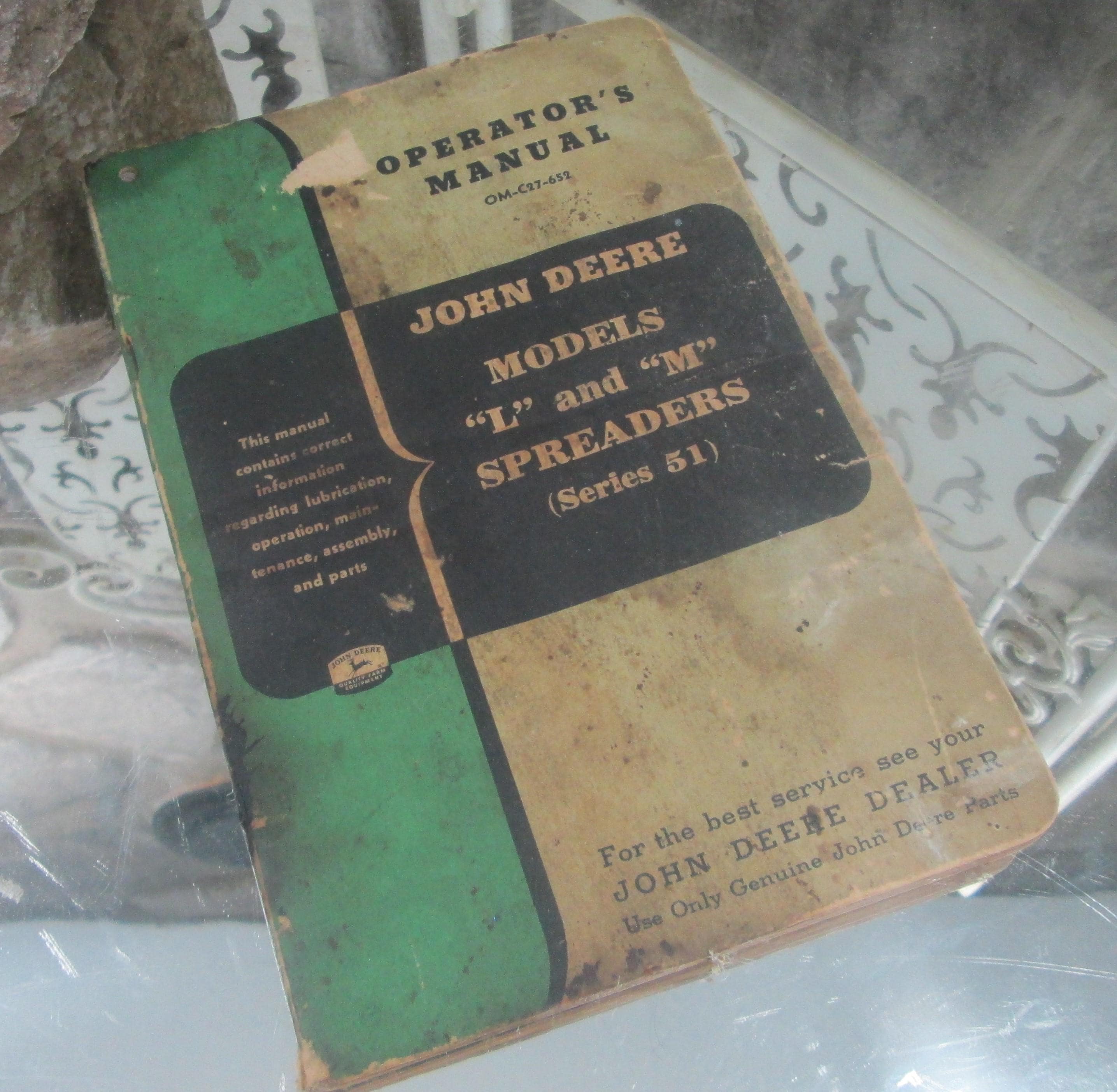 Vintage John Deere Operator's Manual for L and M Model Spreaders, 1950s