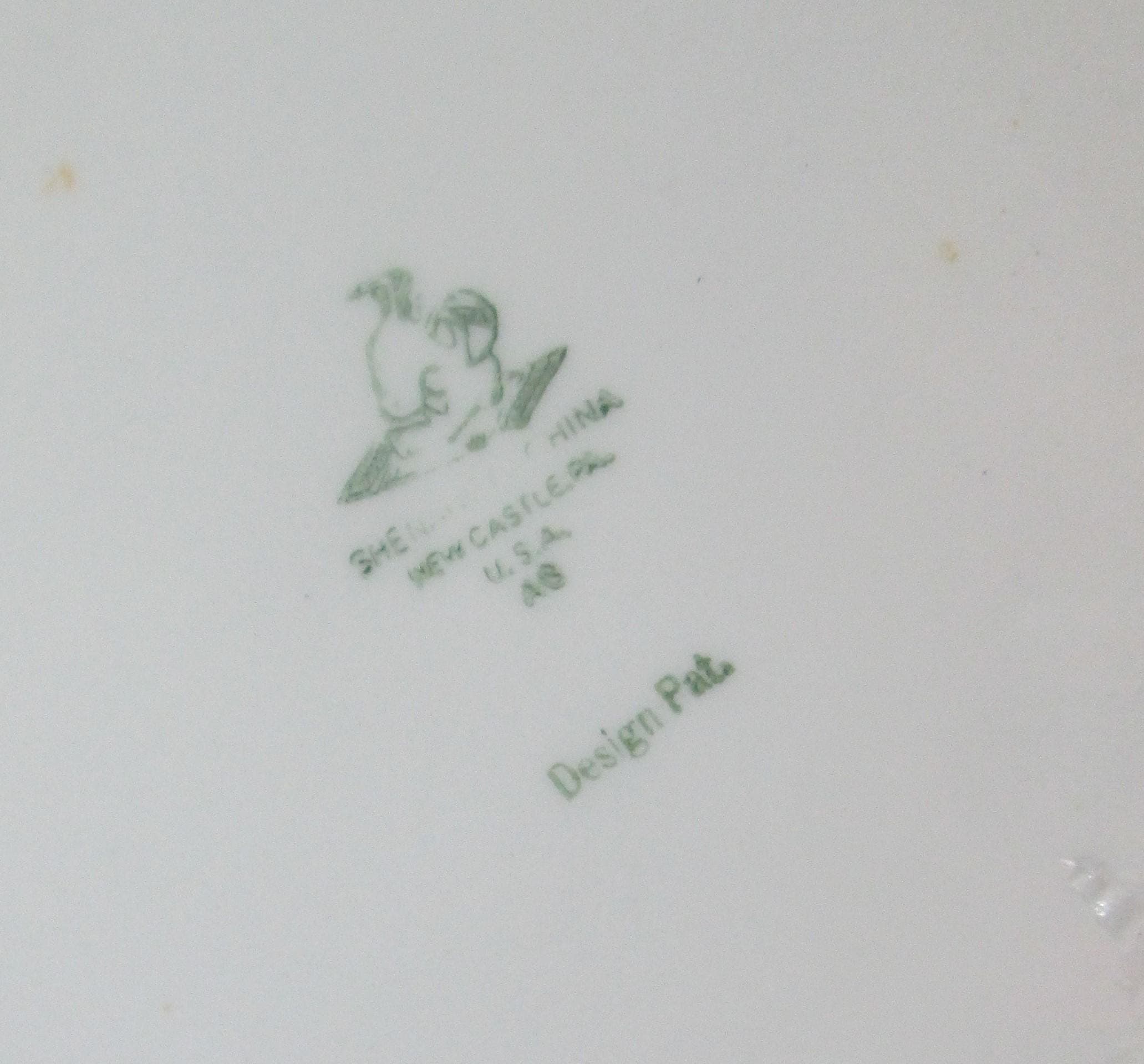 Vintage Shenango China Green Chardon Rose Dinner Plates, 1950's - Thumbnail 2