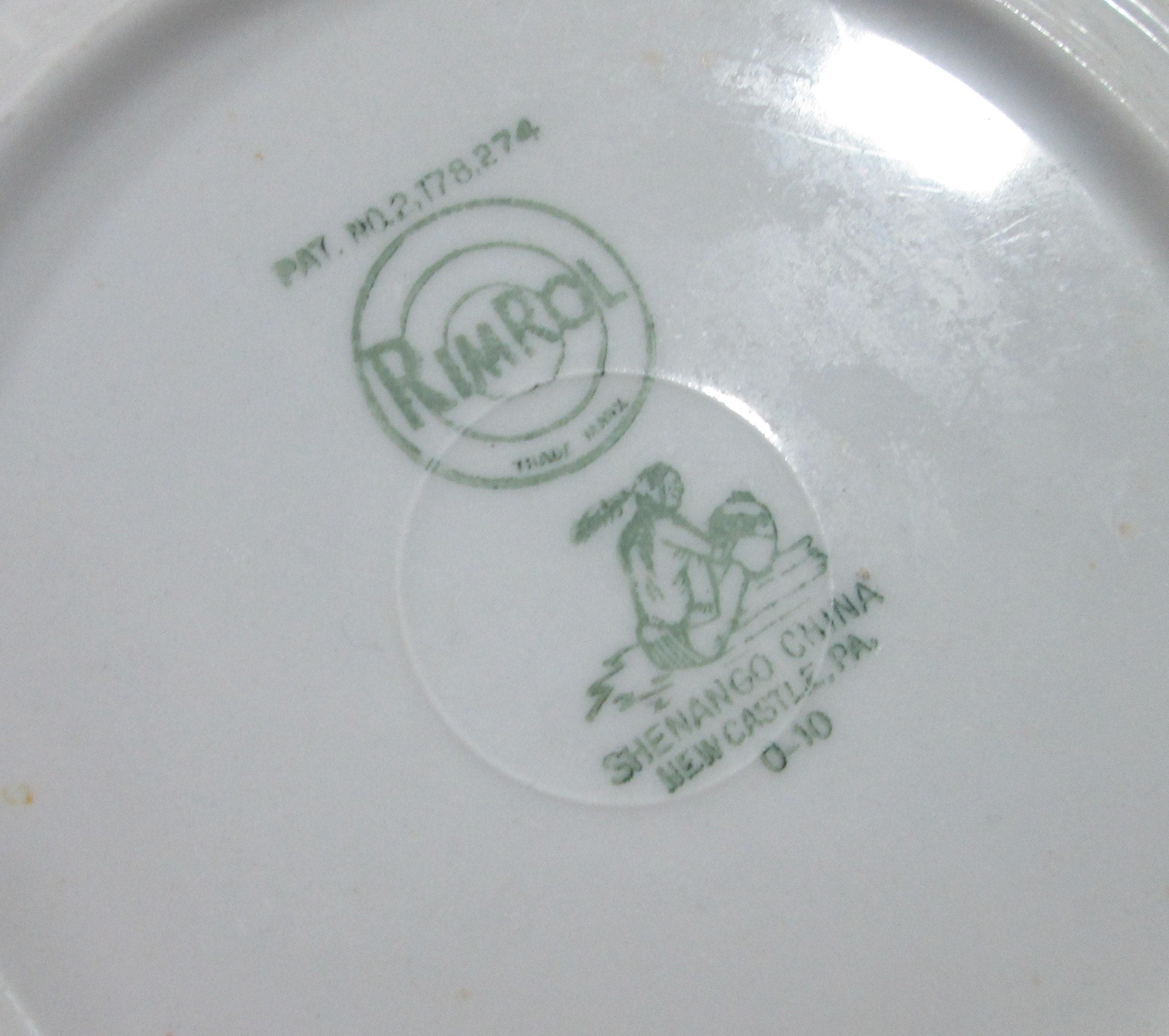 Vintage Shenango China Green Chardon Rose Dessert Plates and Saucer - Thumbnail 2