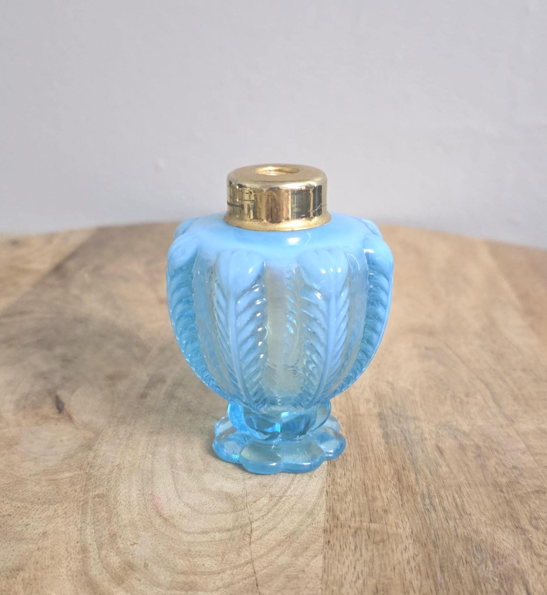 Vintage Blue Art Glass Perfume Bottle