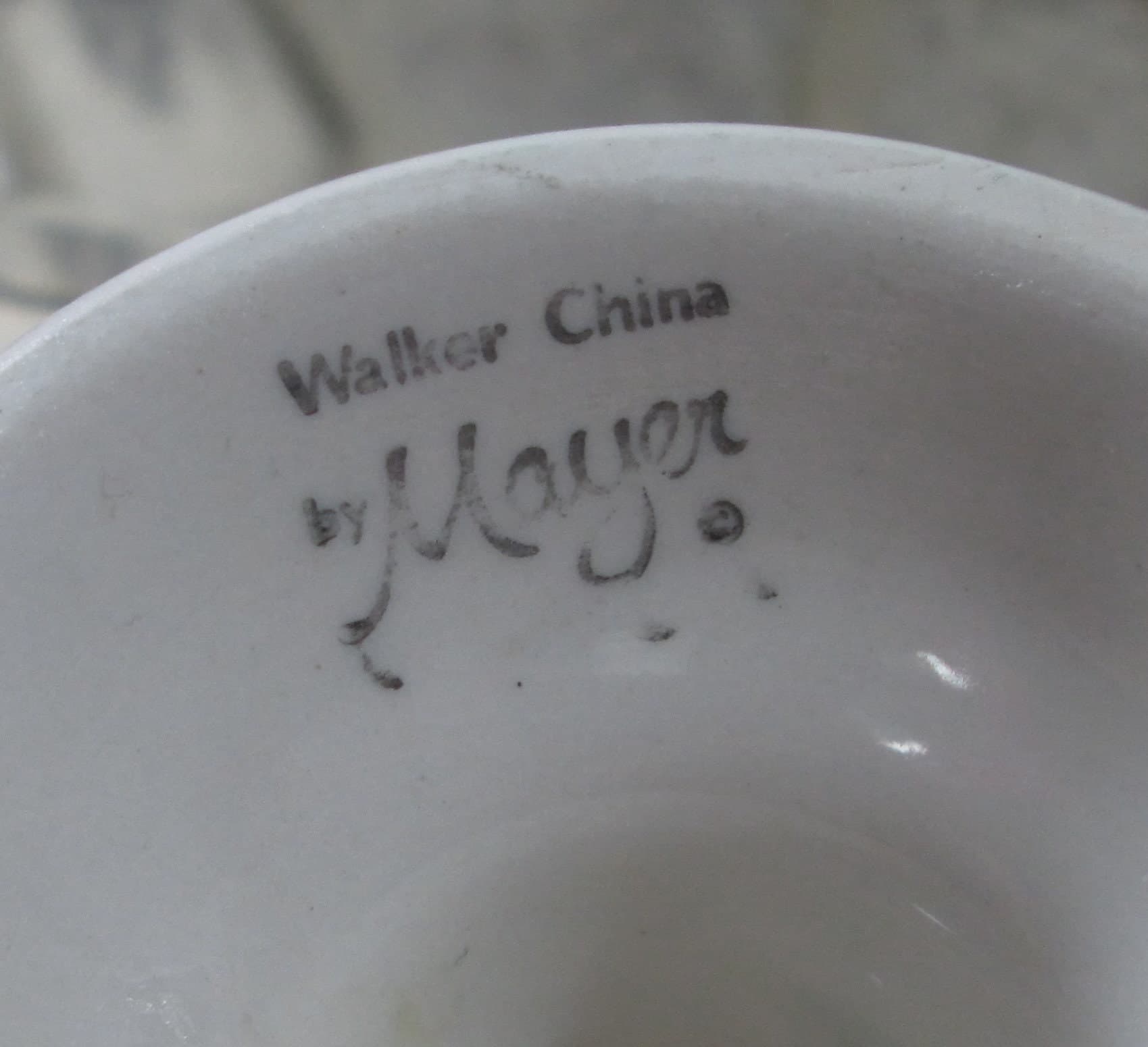 Vintage Mayer China Restaurant Ware Black Oriental Pattern Pedestal Coffee Cup - Thumbnail 3