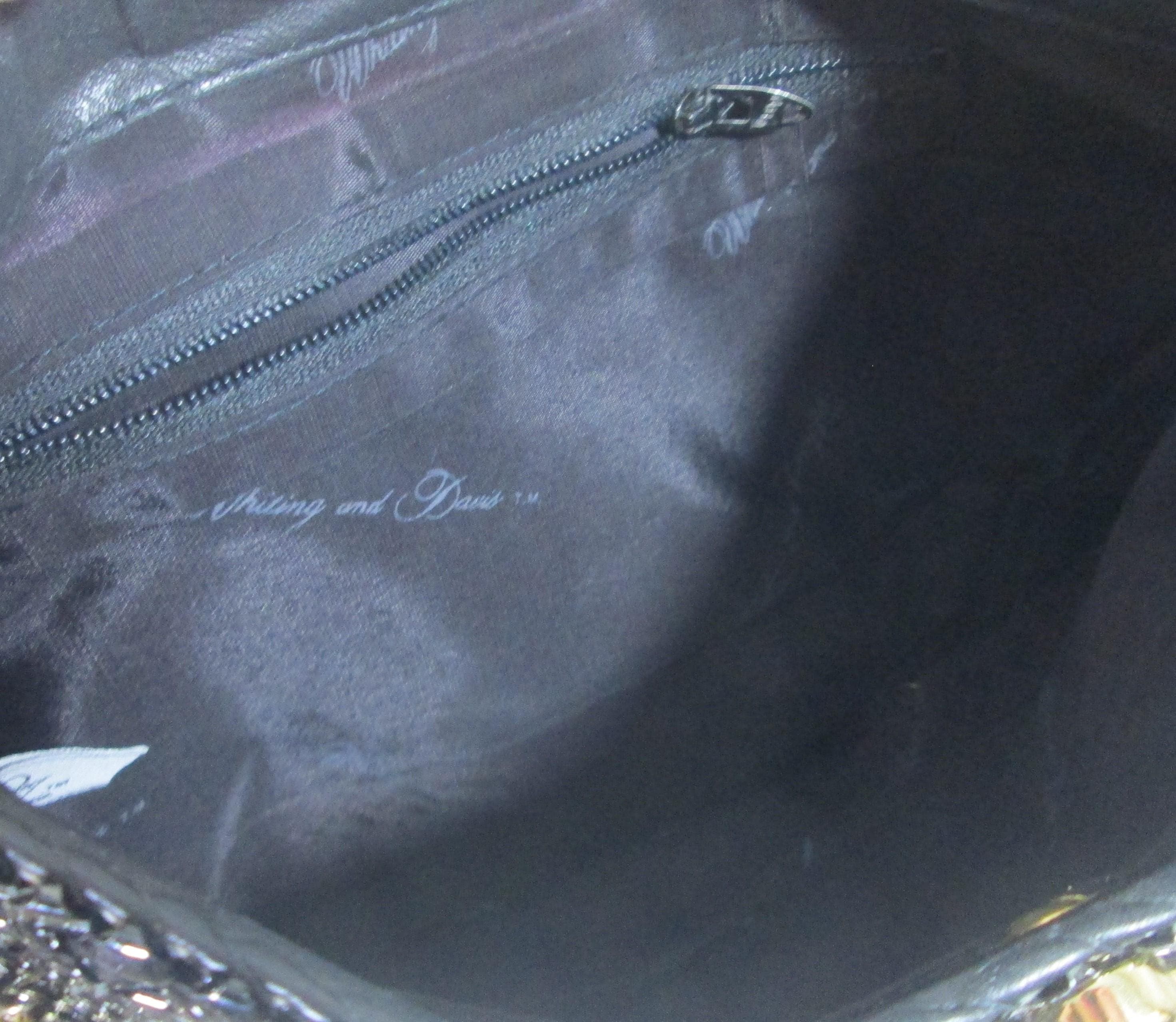 Vintage Whiting and Davis Black Mesh Purse Handbag - Thumbnail 3