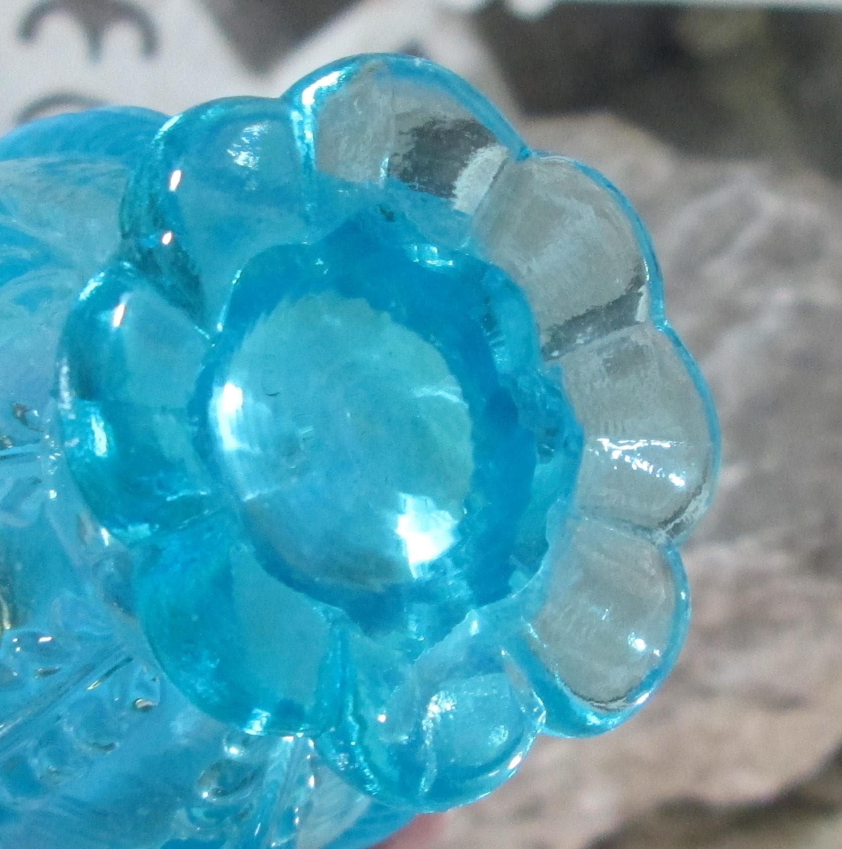Vintage Blue Art Glass Perfume Bottle - Thumbnail 3