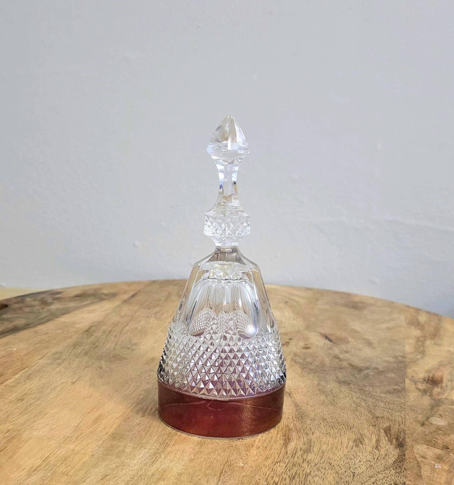 Vintage Cranberry Glass Crystal Bell - Thumbnail 2