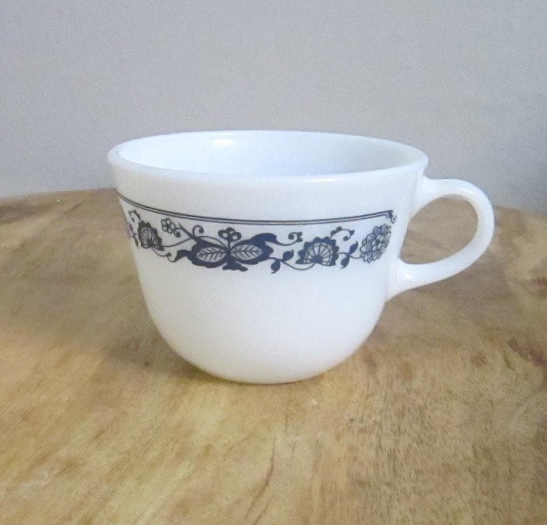 Vintage Pyrex Blue Design Coffee Cup