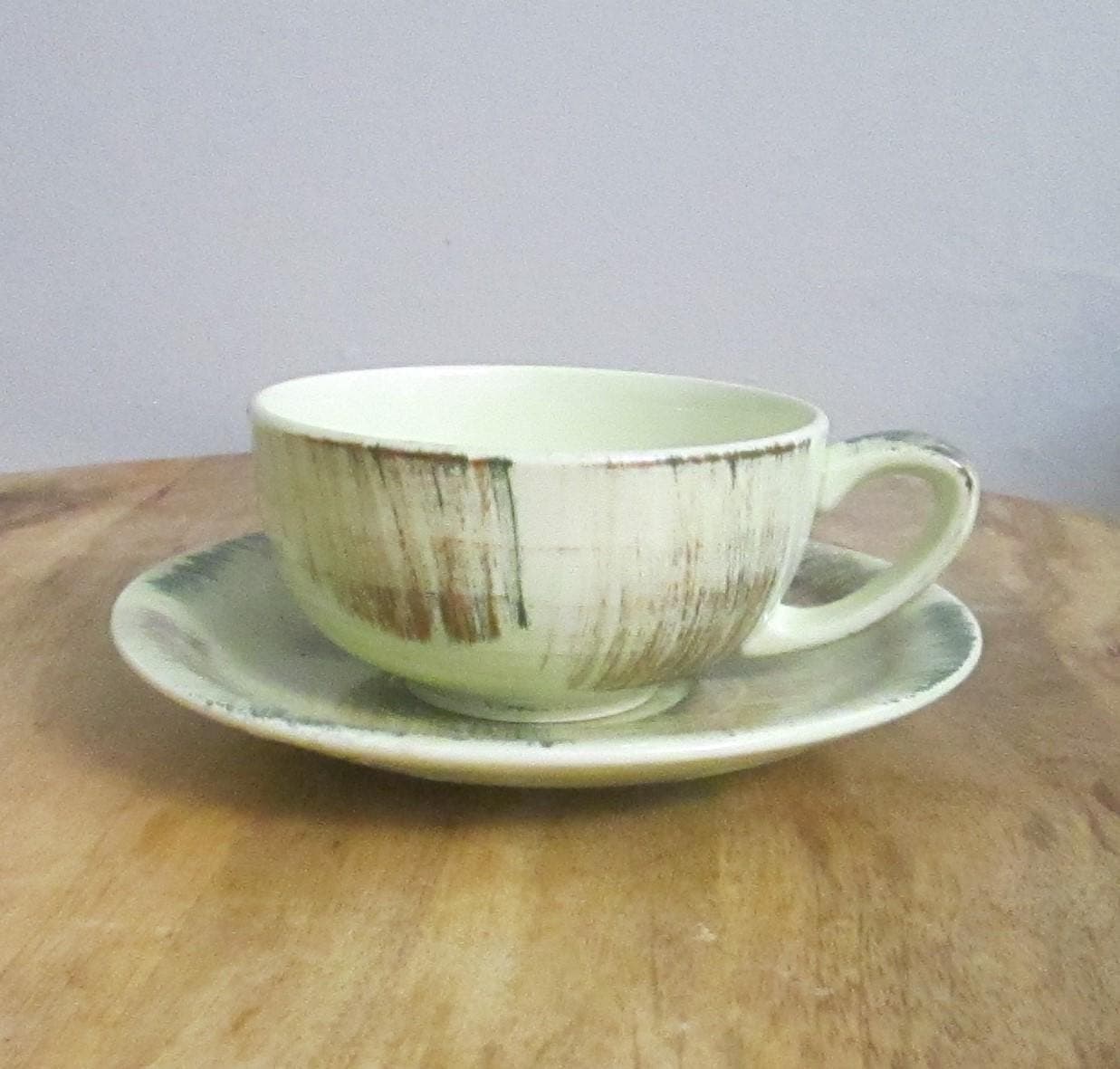 Vintage Vernon Kilns Raffia Pattern Cup and Saucer