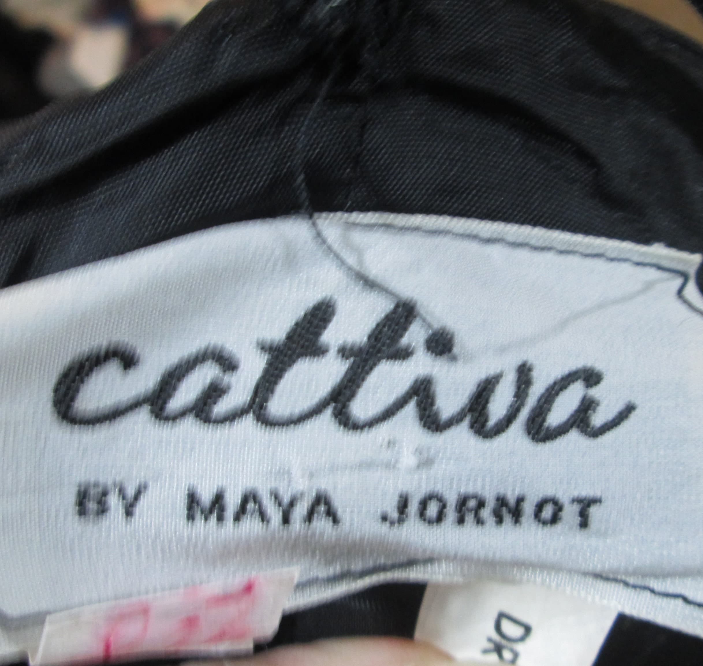 Vintage Cattiva by Maya Journot Black Draped Evening Dress - Thumbnail 4