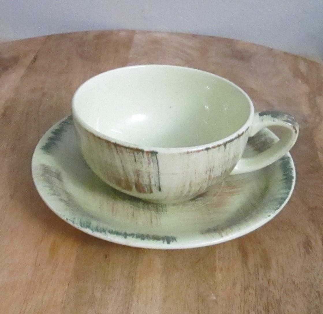 Vintage Vernon Kilns Raffia Pattern Cup and Saucer - Thumbnail 2