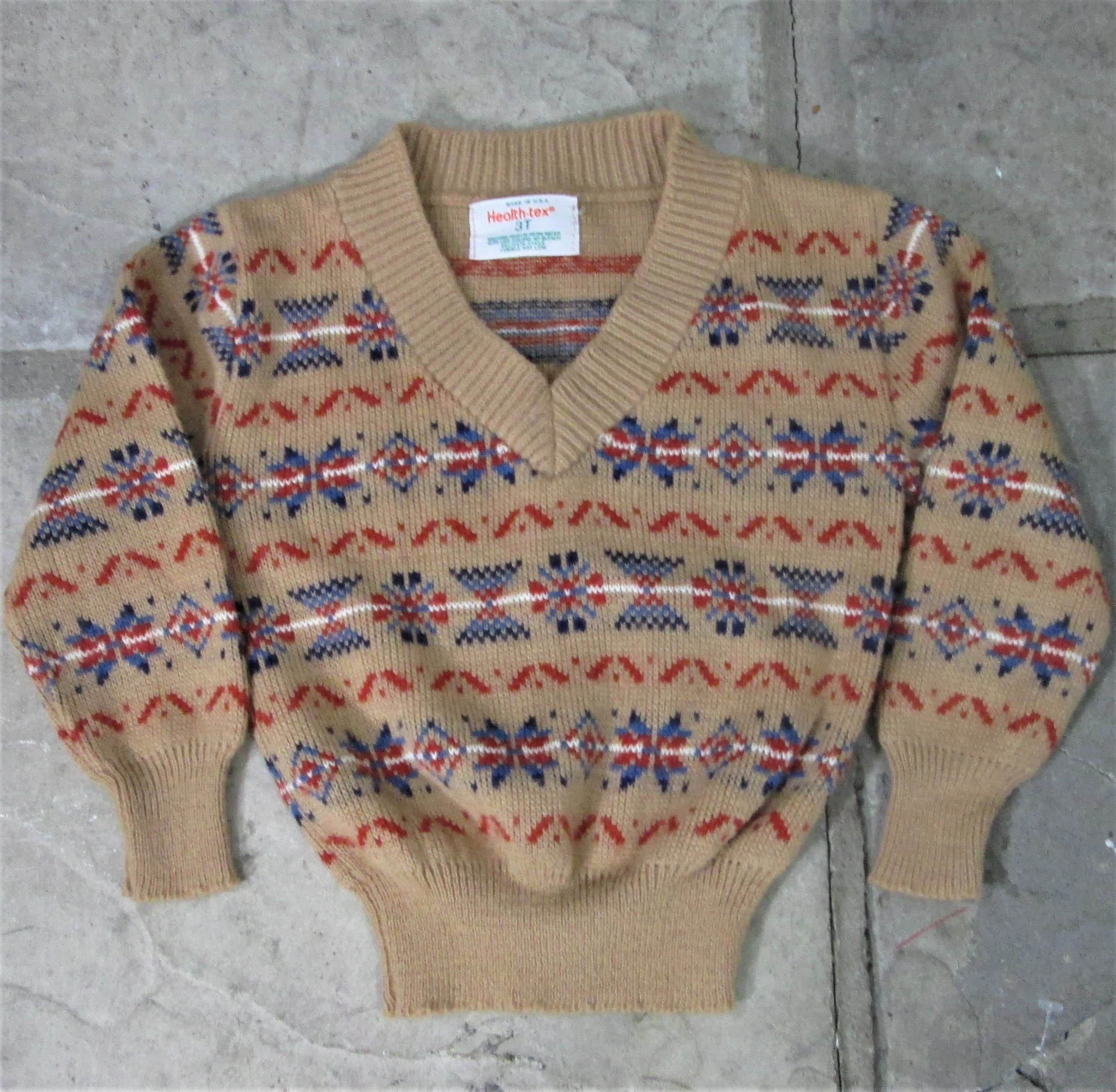 Vintage 1970s Fair Isle Baby Sweater