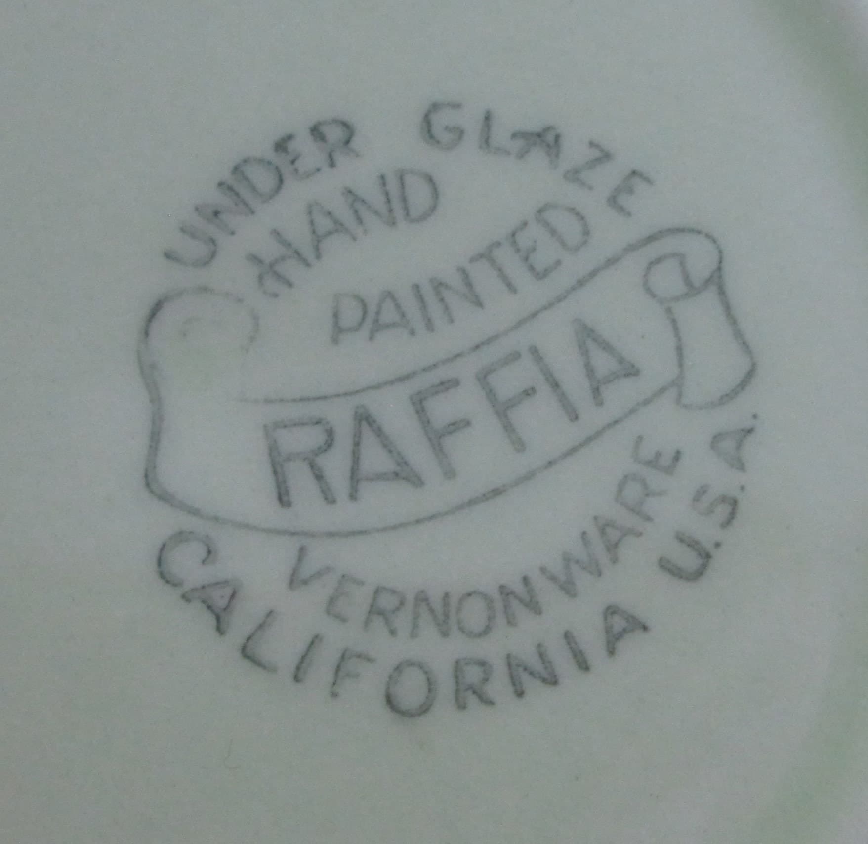 Vintage Vernon Kilns Raffia Pattern Cup and Saucer - Thumbnail 3