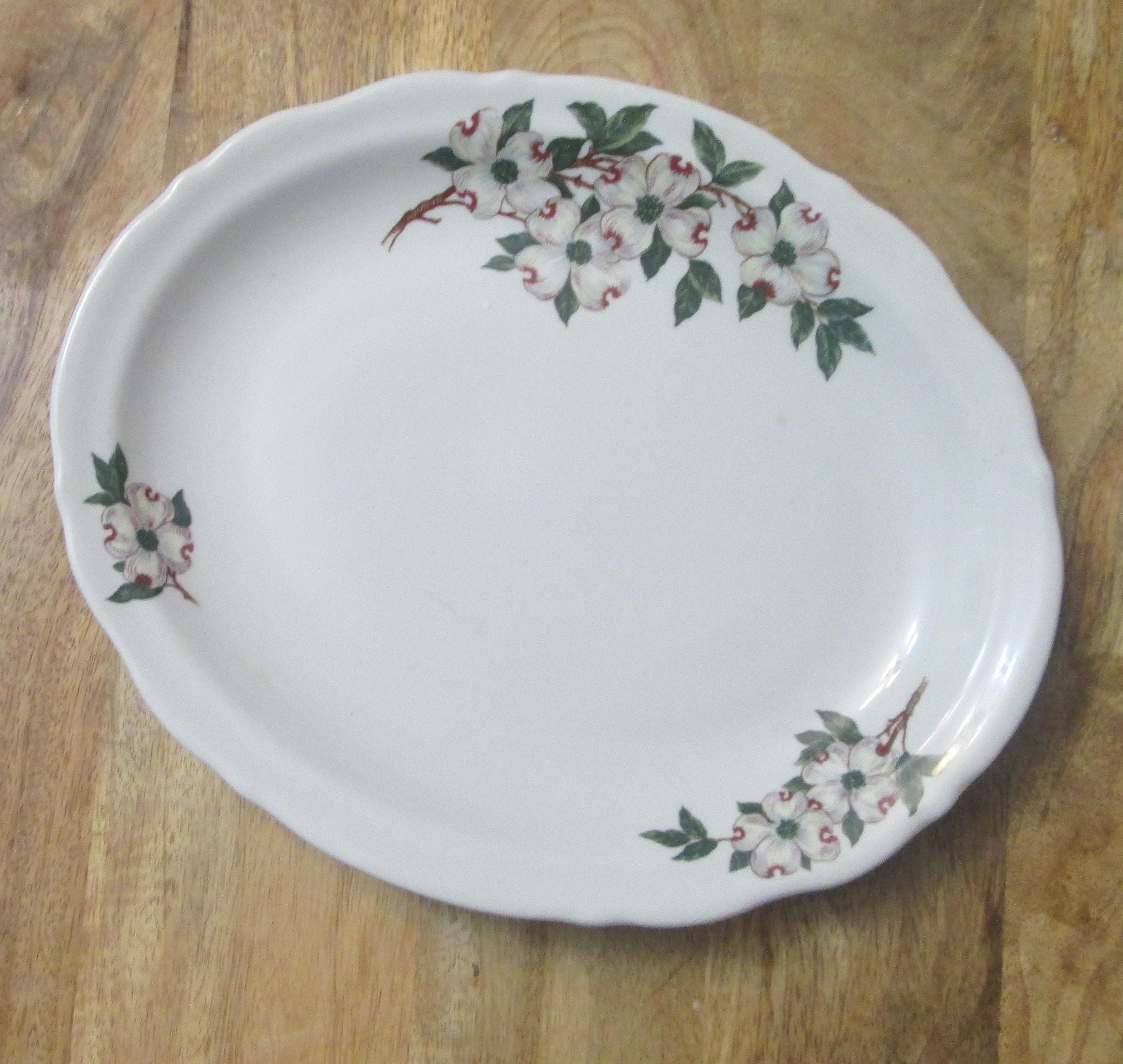Vintage Wellsville China Restaurant Ware Dogwood Pattern Platter