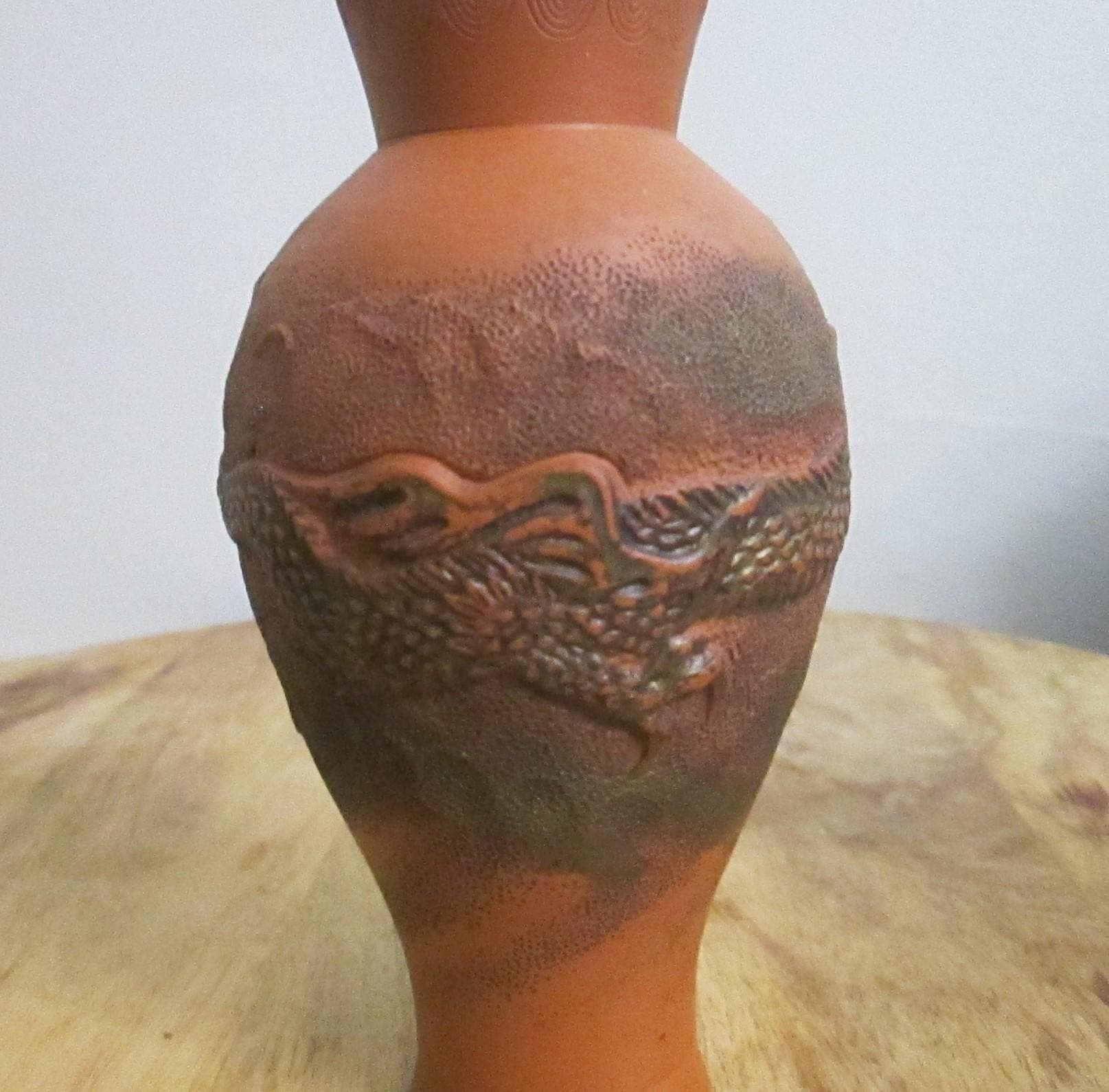 Vintage Yixing Red Clay Dragon Vase - Thumbnail 3