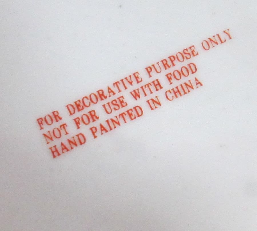 Vintage Black and Orange Oriental Plate - Thumbnail 2