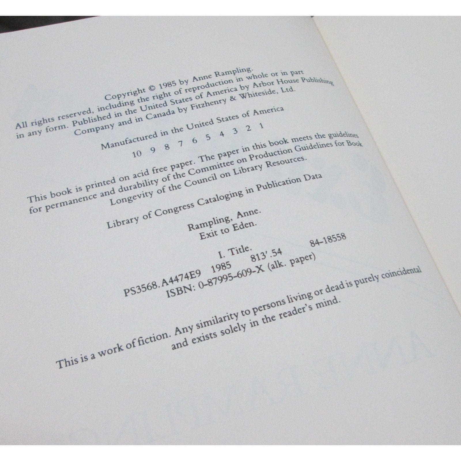 Exit to Eden by Anne Rampling, Anne Rice, 1985 - Thumbnail 5