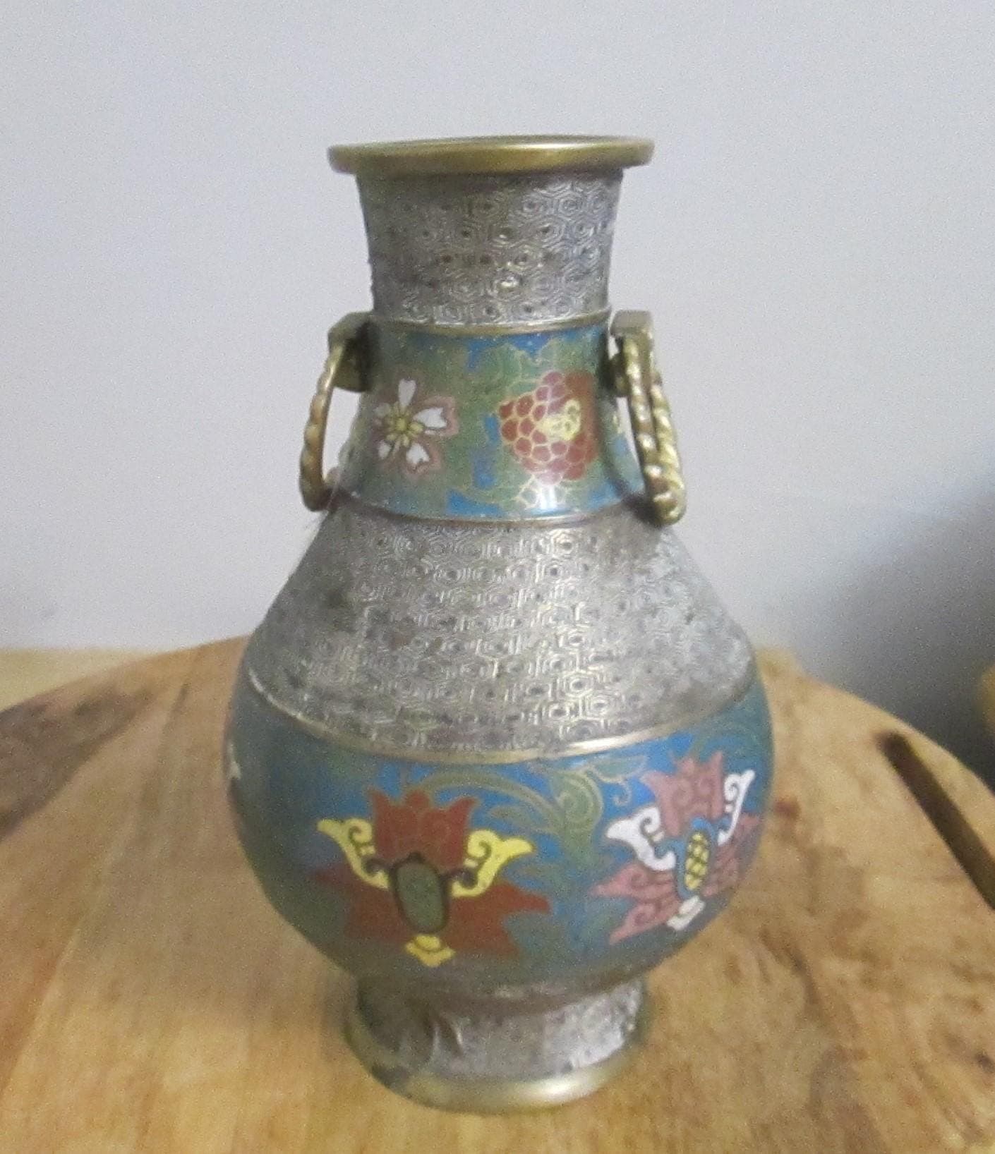 Vintage Japanese Cloisonne Vase - Thumbnail 3