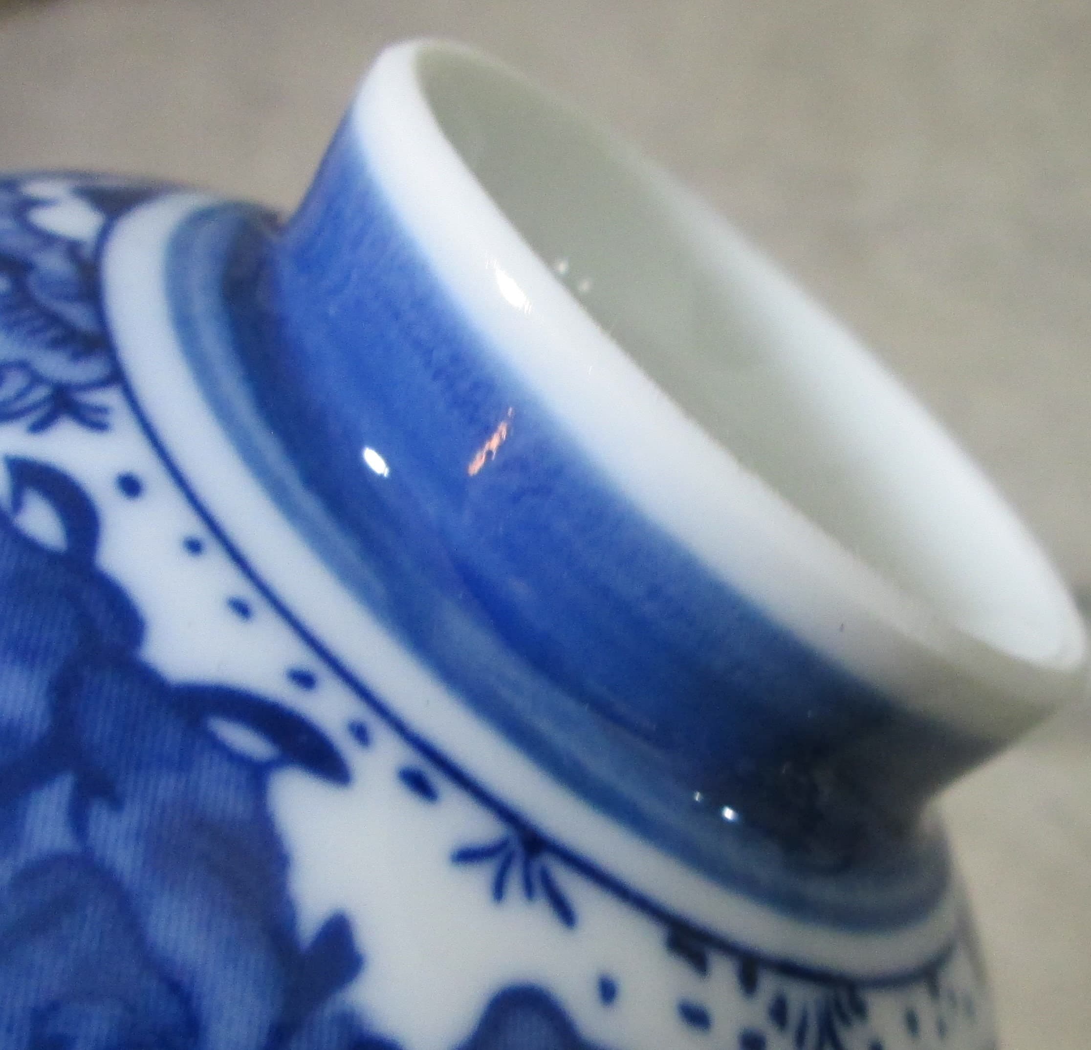 Vintage Blue and White Chinese Boys Rice Bowls - Thumbnail 2