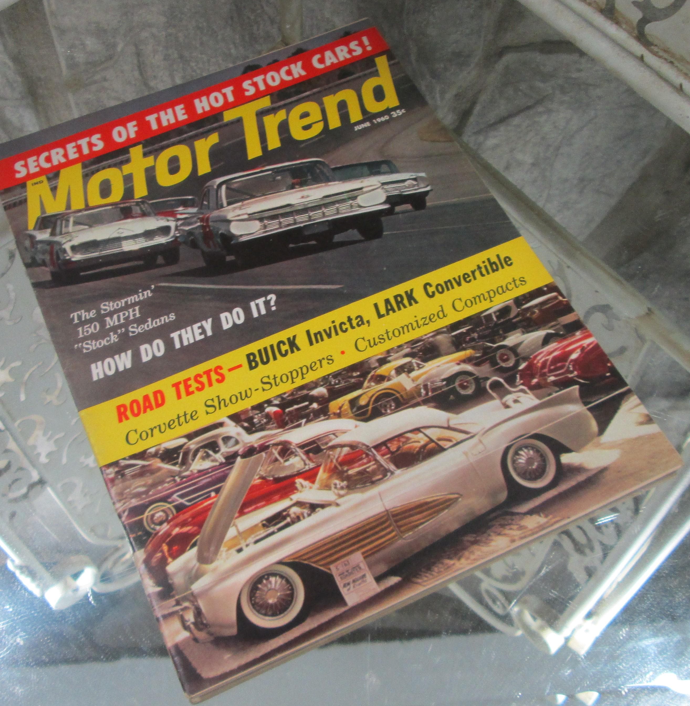 Vintage Motor Trend Magazine, June 1960, Buick Invicta, Lark, Corvette, Austin Healey Sprite