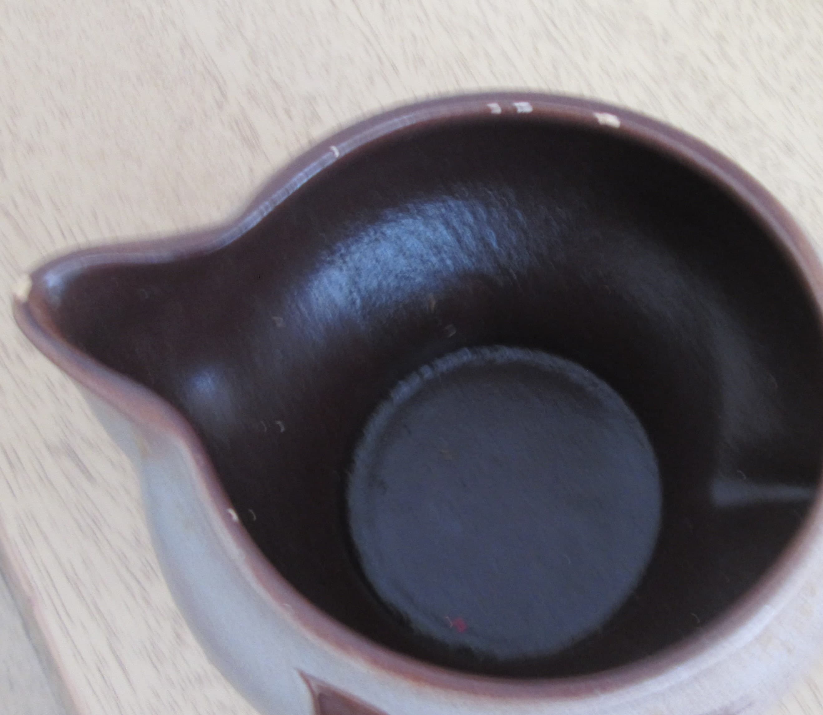 Vintage French Stoneware Lotus Design Creamer/Pitcher - Thumbnail 3