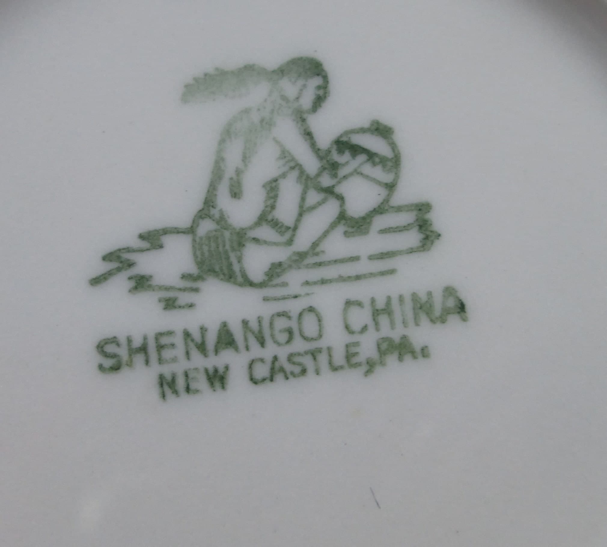 Vintage Shenango China Teal Pattern Berry Bowl - Thumbnail 2