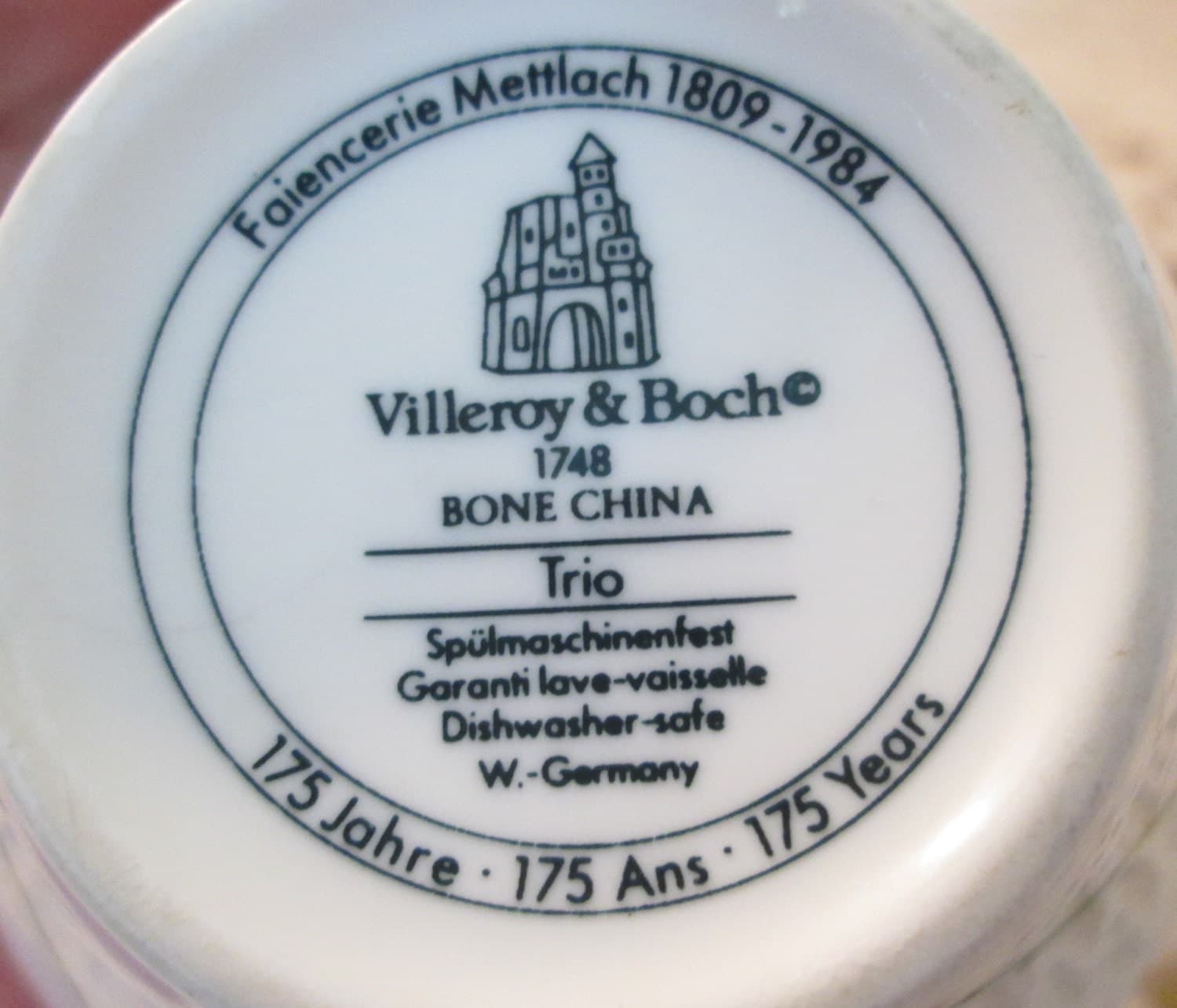 Vintage Villeroy and Boch Trio Pattern Tea Cup Coffee Cup - Thumbnail 3