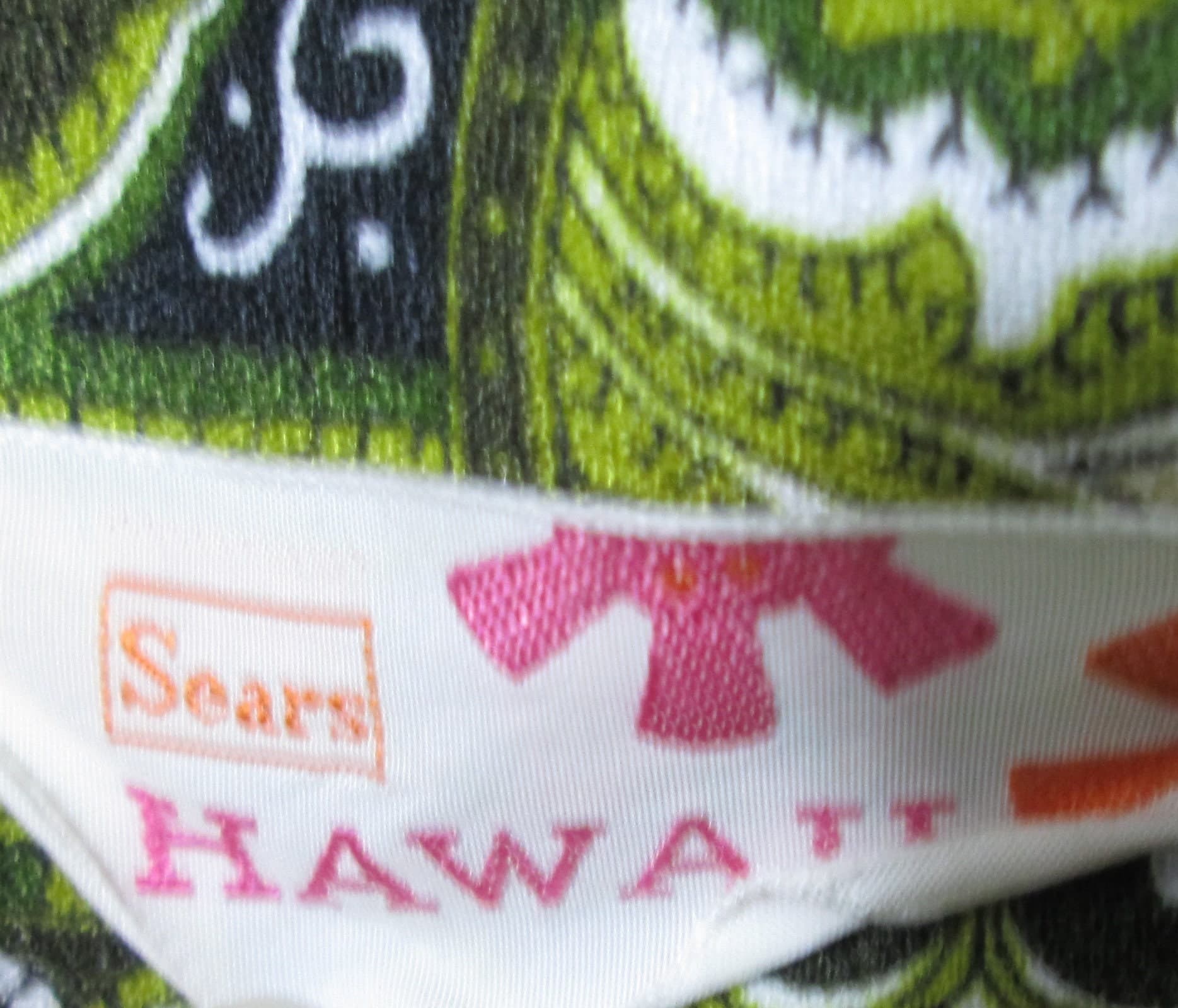 Vintage 1960's Sears Green Hawaiian Luau Shirt - Thumbnail 4