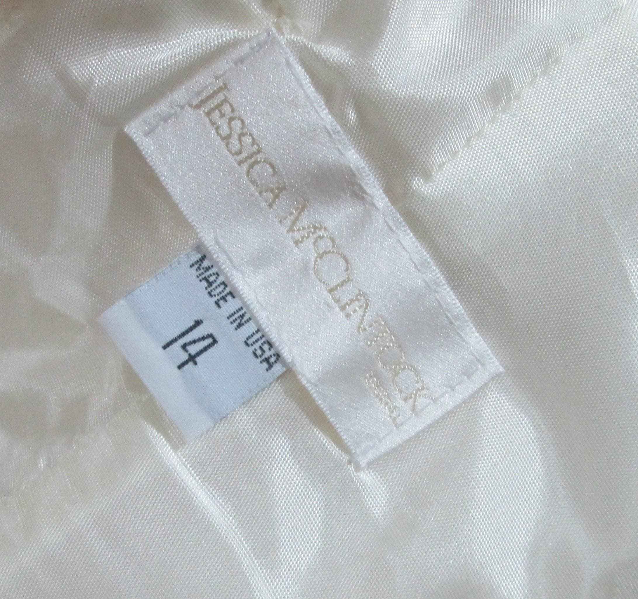 Vintage Jessica McClintock Lace Bodice Cream Wedding Dress - Thumbnail 6