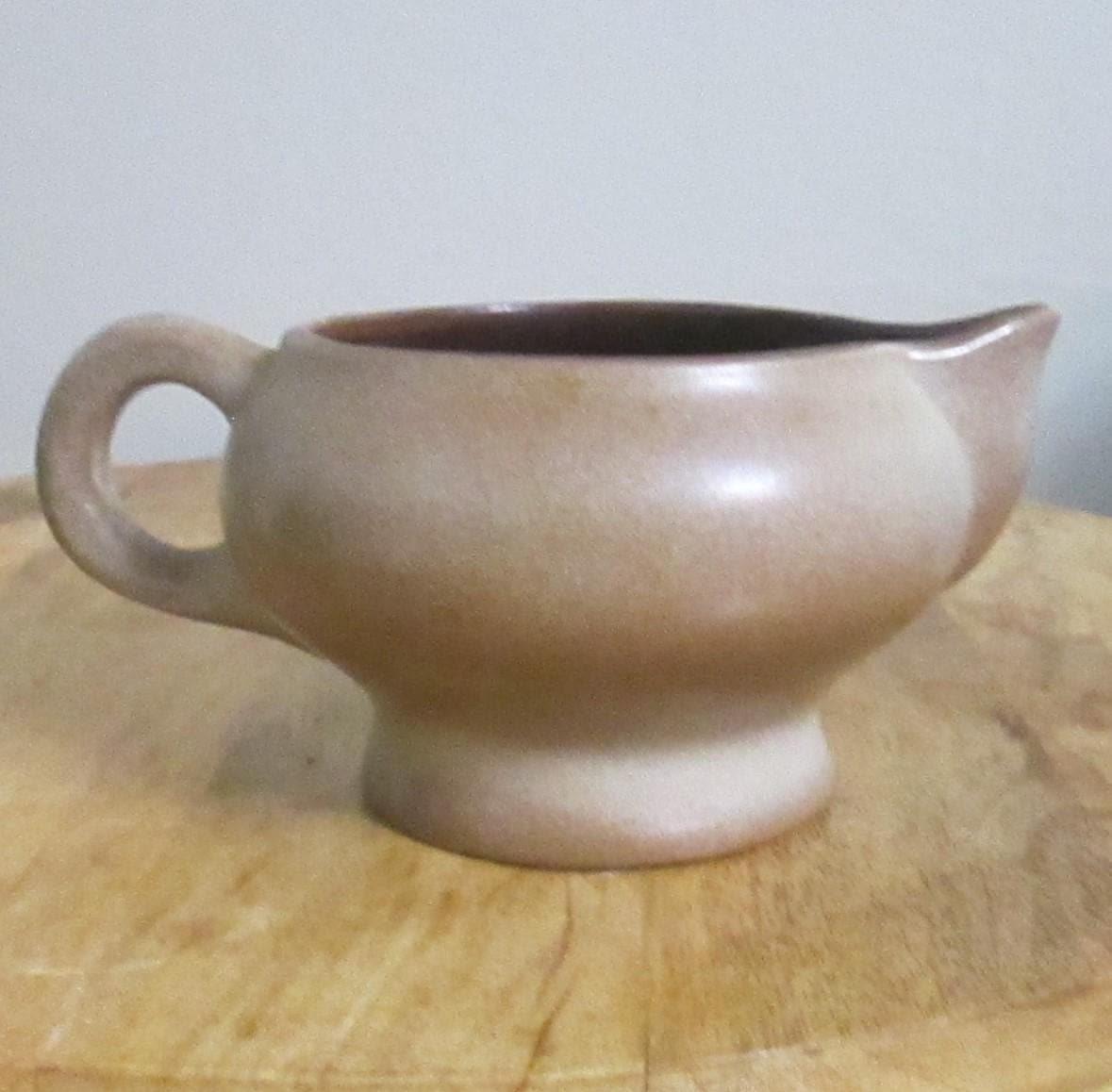 Vintage French Stoneware Lotus Design Creamer/Pitcher - Thumbnail 2