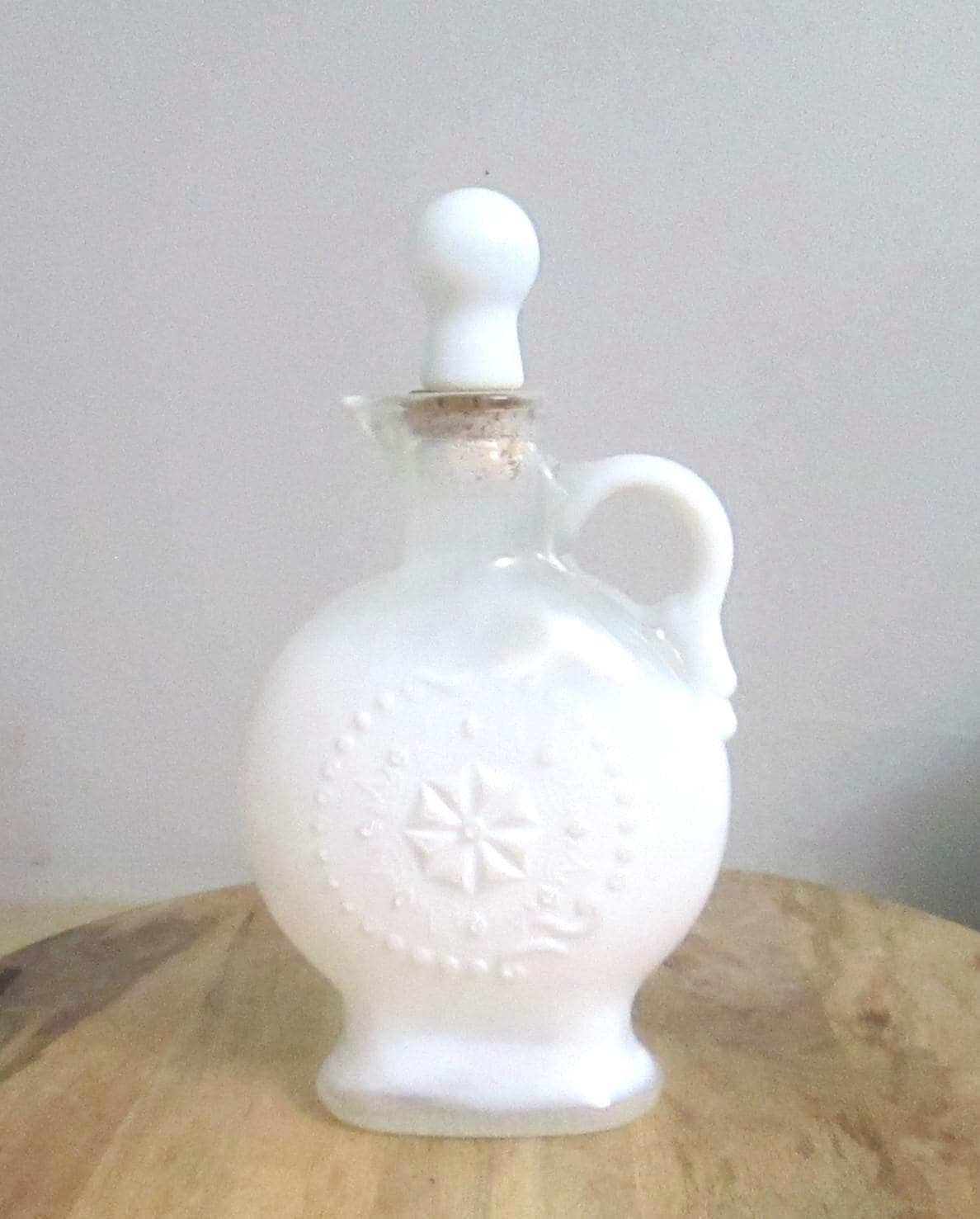 Vintage Jim Beam White Glass Bourbon Decanter