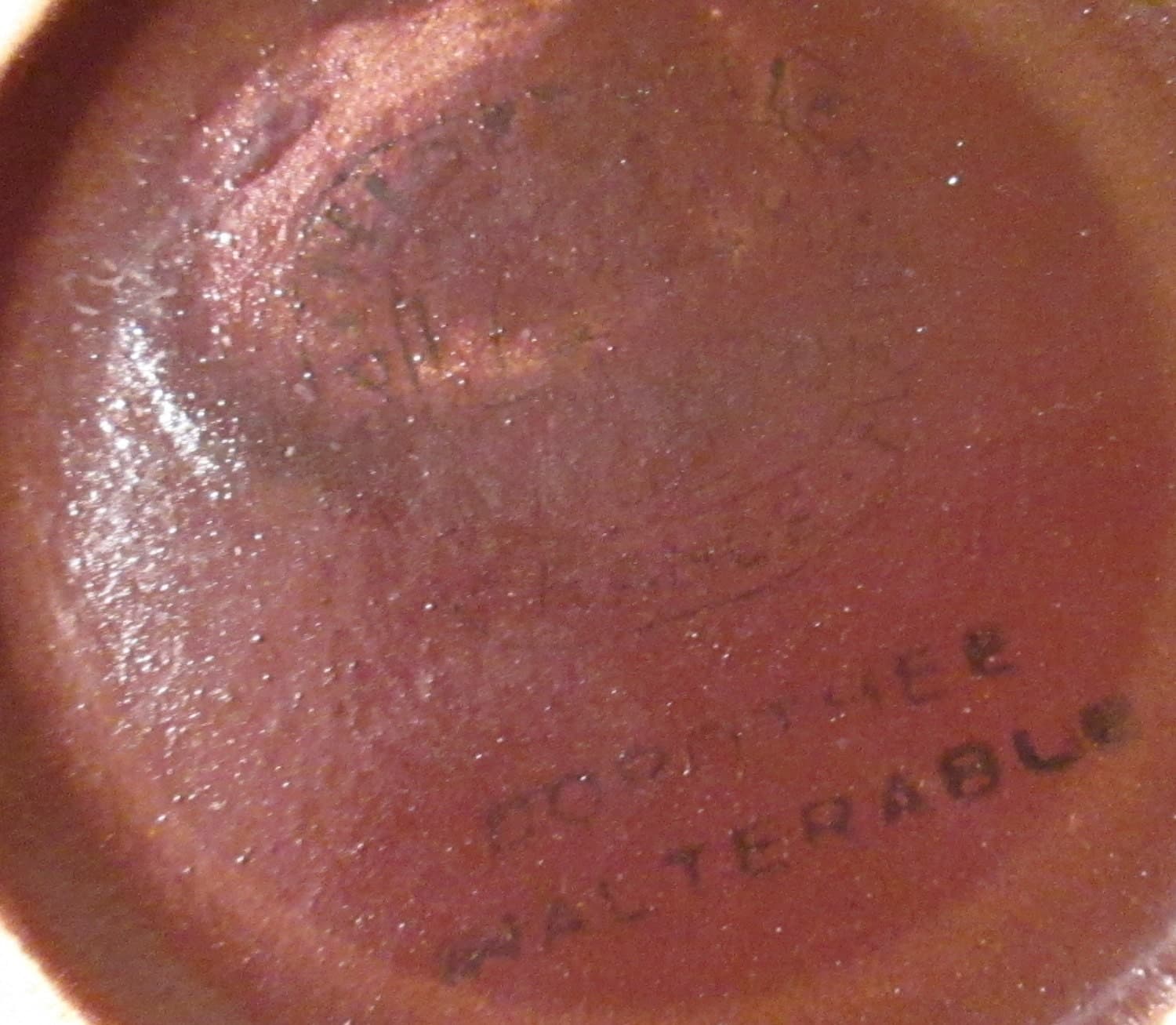 Vintage French Stoneware Lotus Design Creamer/Pitcher - Thumbnail 4