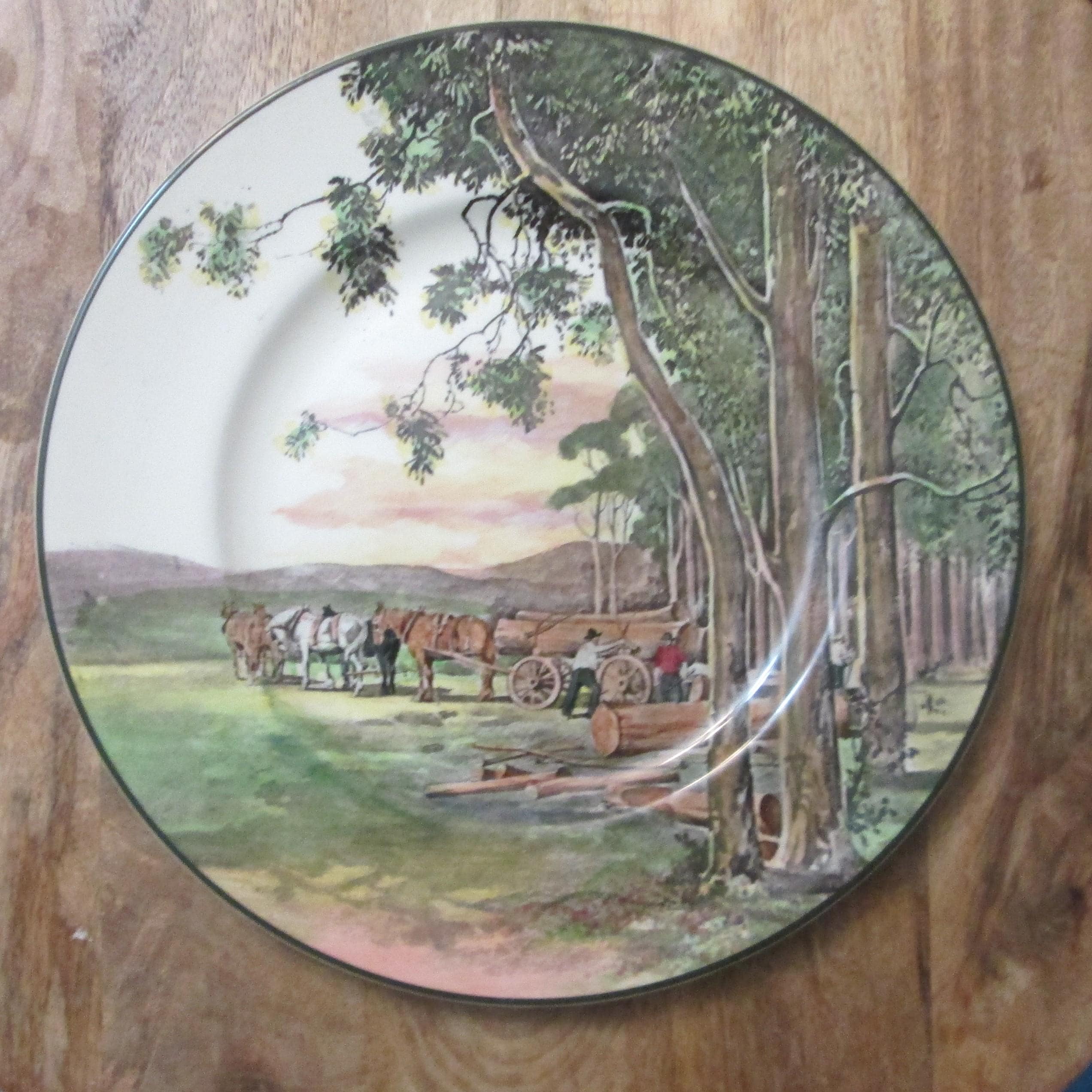 Vintage Royal Doulton Timber Wagon Plate D6307
