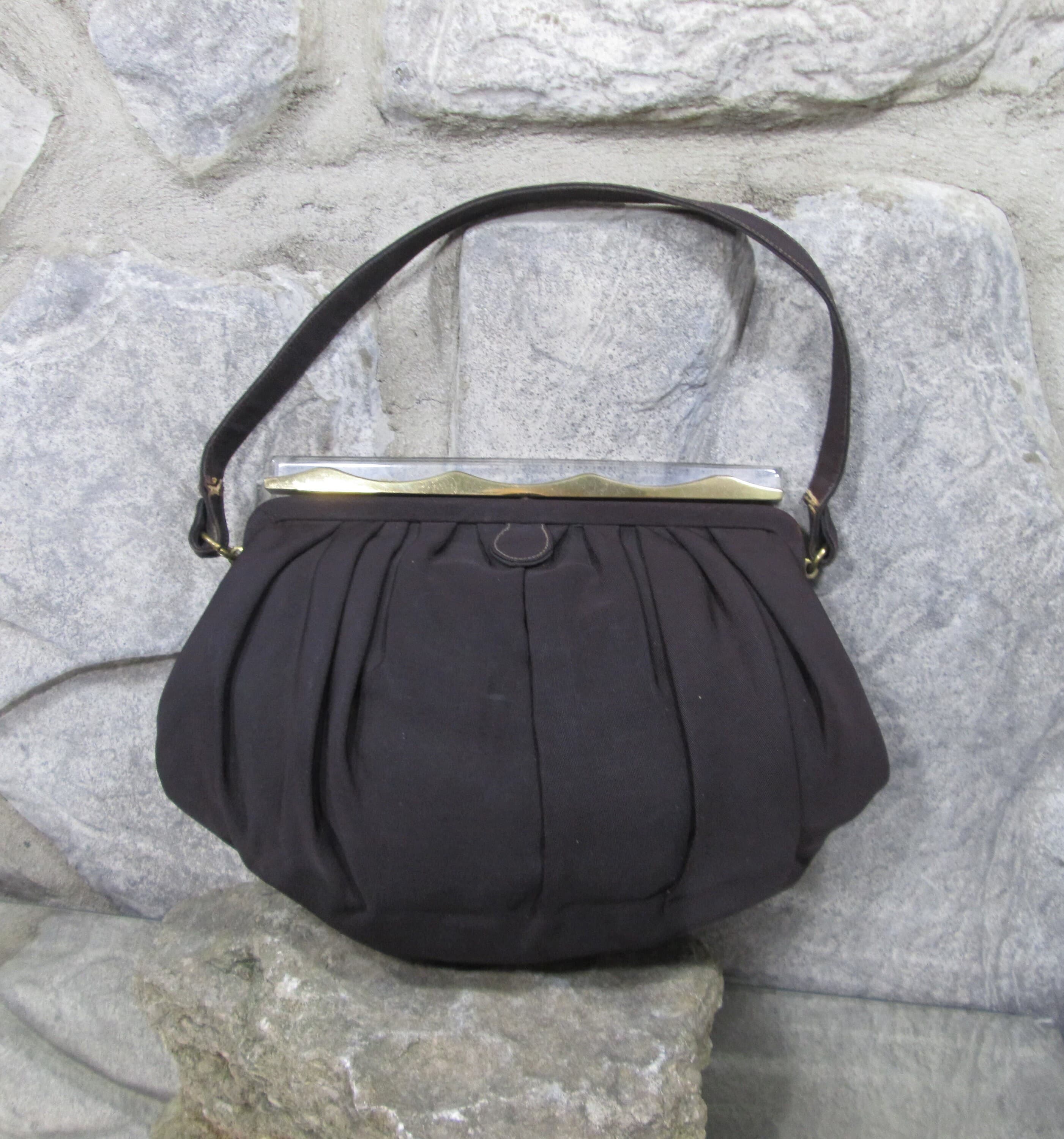 Vintage 1940's MM Brown Evening Bag