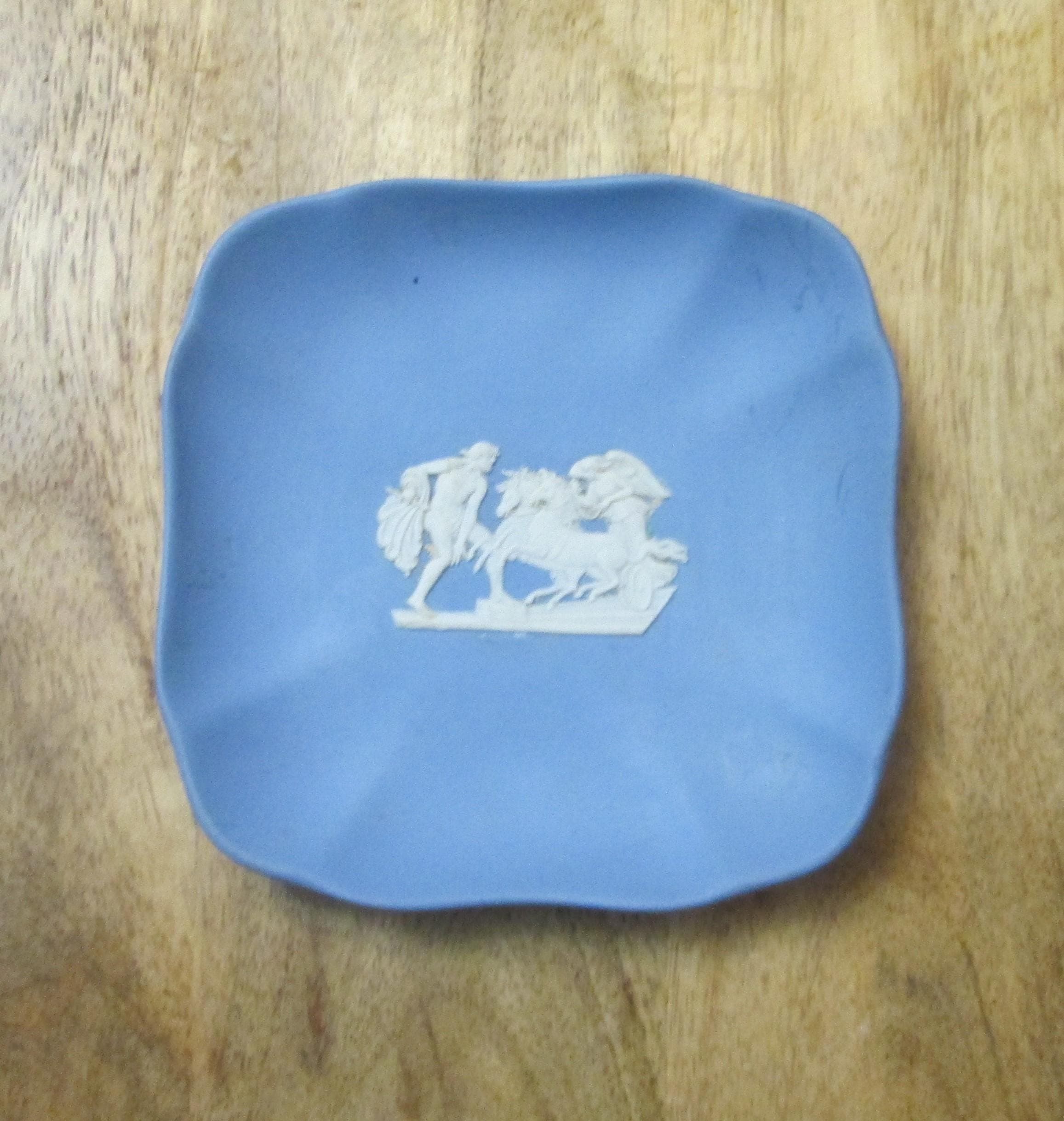 Vintage Wedgwood England Blue Jasperware Pin Tray