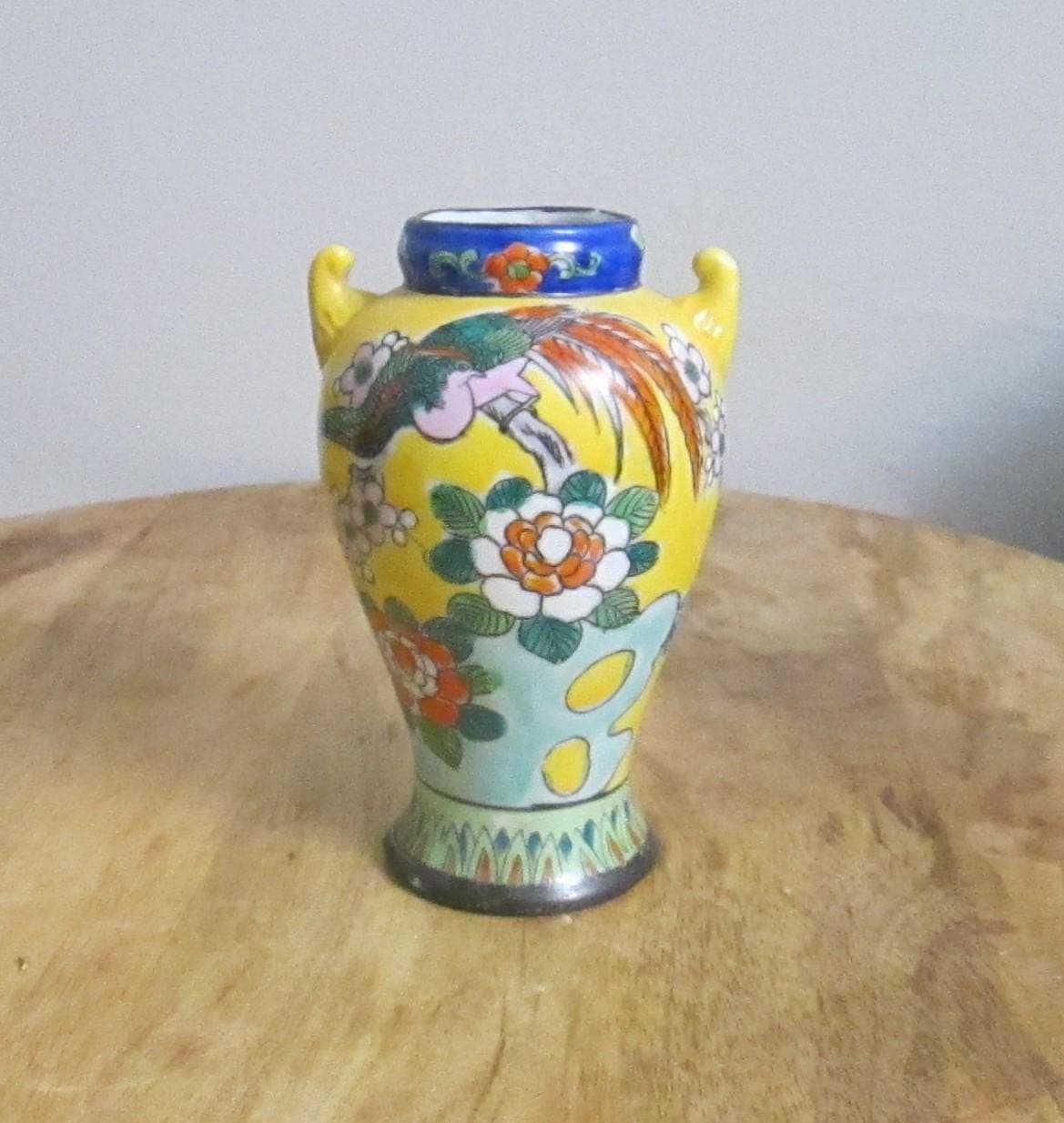 Vintage Japanese Enamel Vase