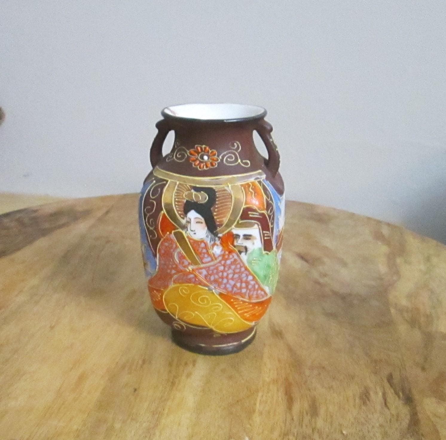 Vintage Satsuma Moriage Mini Vase