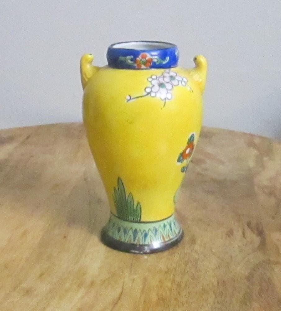 Vintage Japanese Enamel Vase - Thumbnail 2