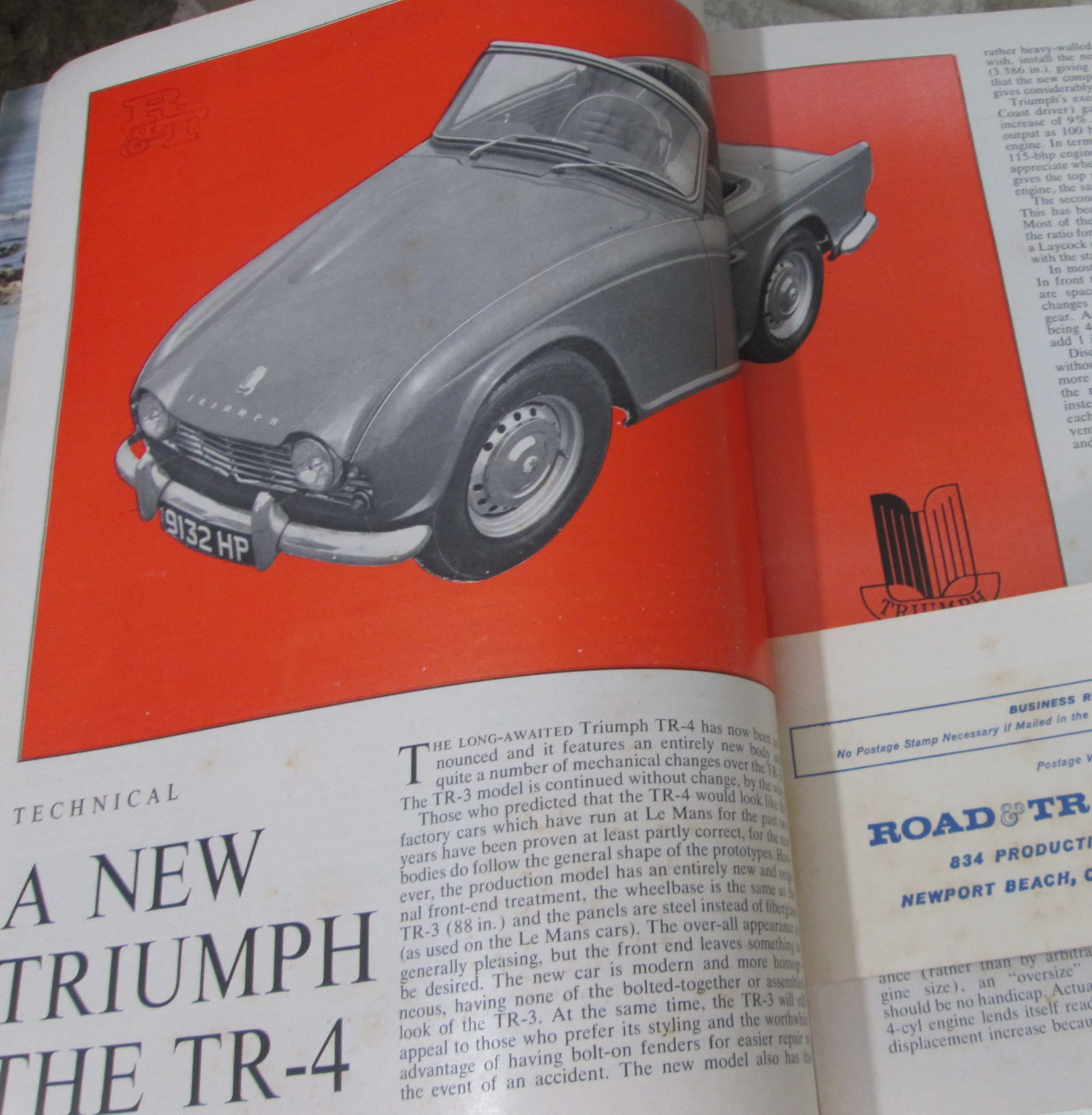 Vintage 1961 Road & Track Magazine, Triumph Cover - Thumbnail 2