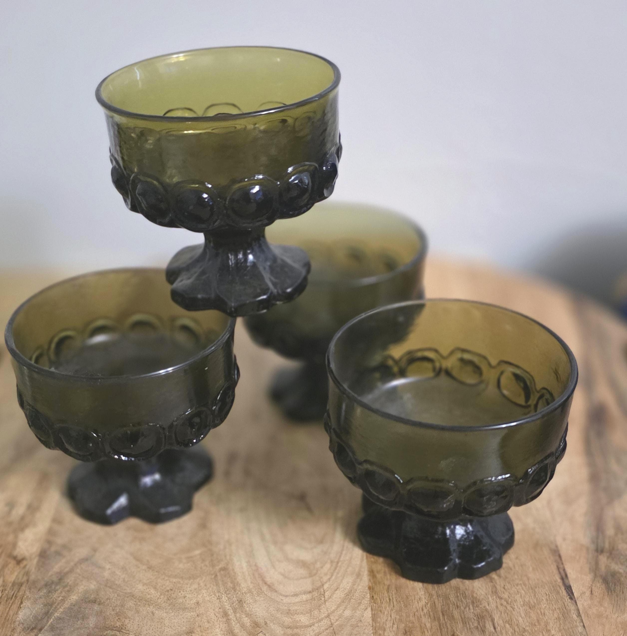 Franciscan Green Glass Madeira Coupes Dessert Dishes - Thumbnail 2