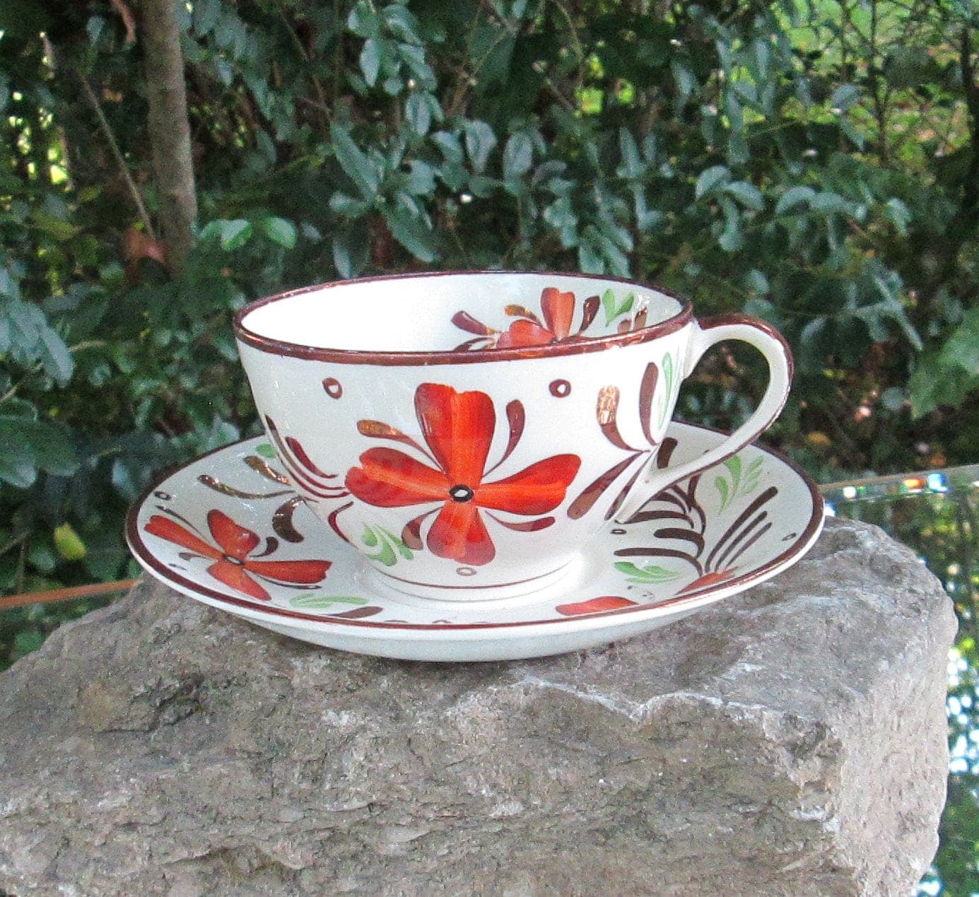 Vintage Gray's Pottery England Copper Luster Cup and Saucer