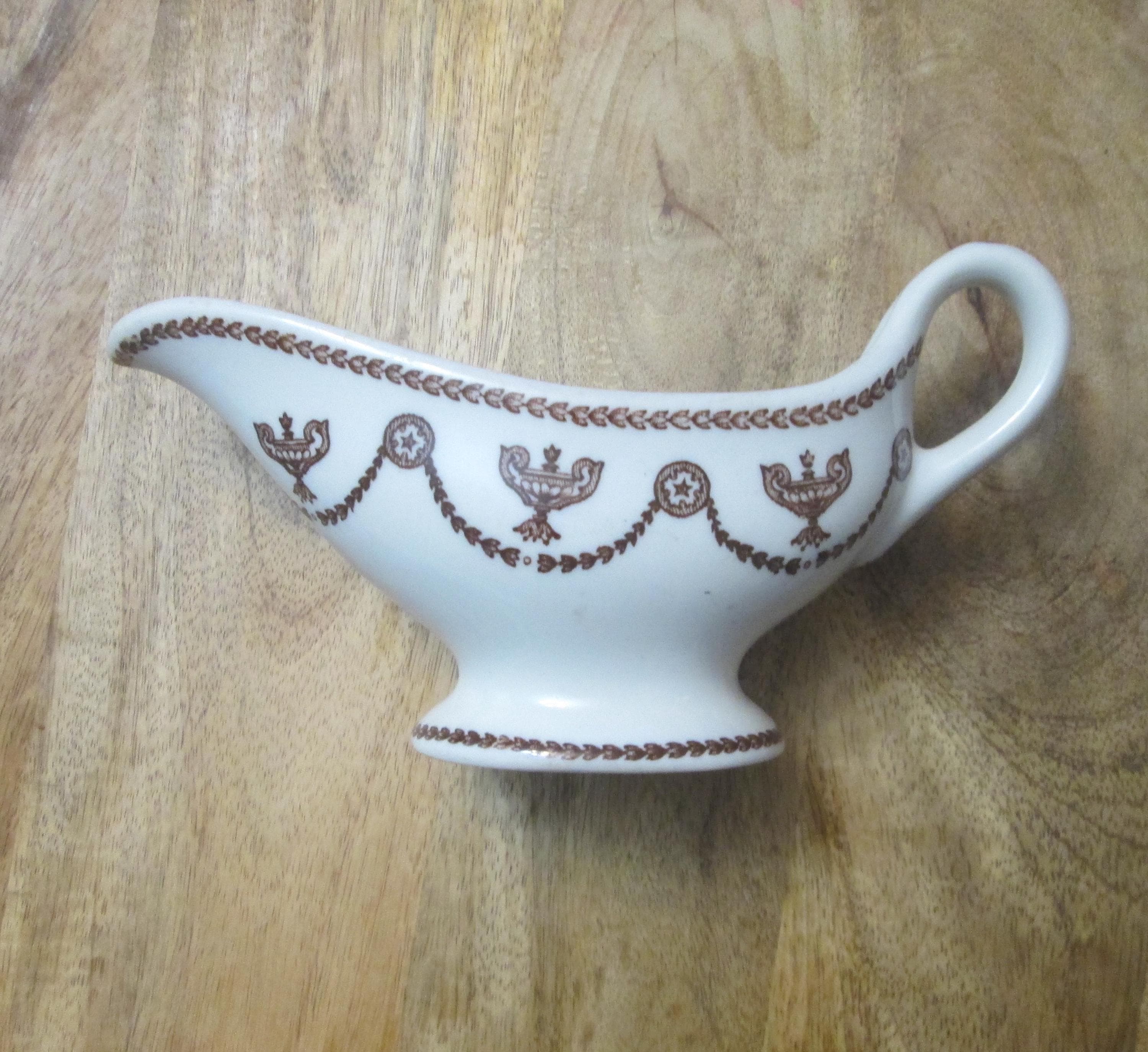 Vintage Syracuse China Restaurant Ware /Diner Brown St. Elmo Gravy Boat