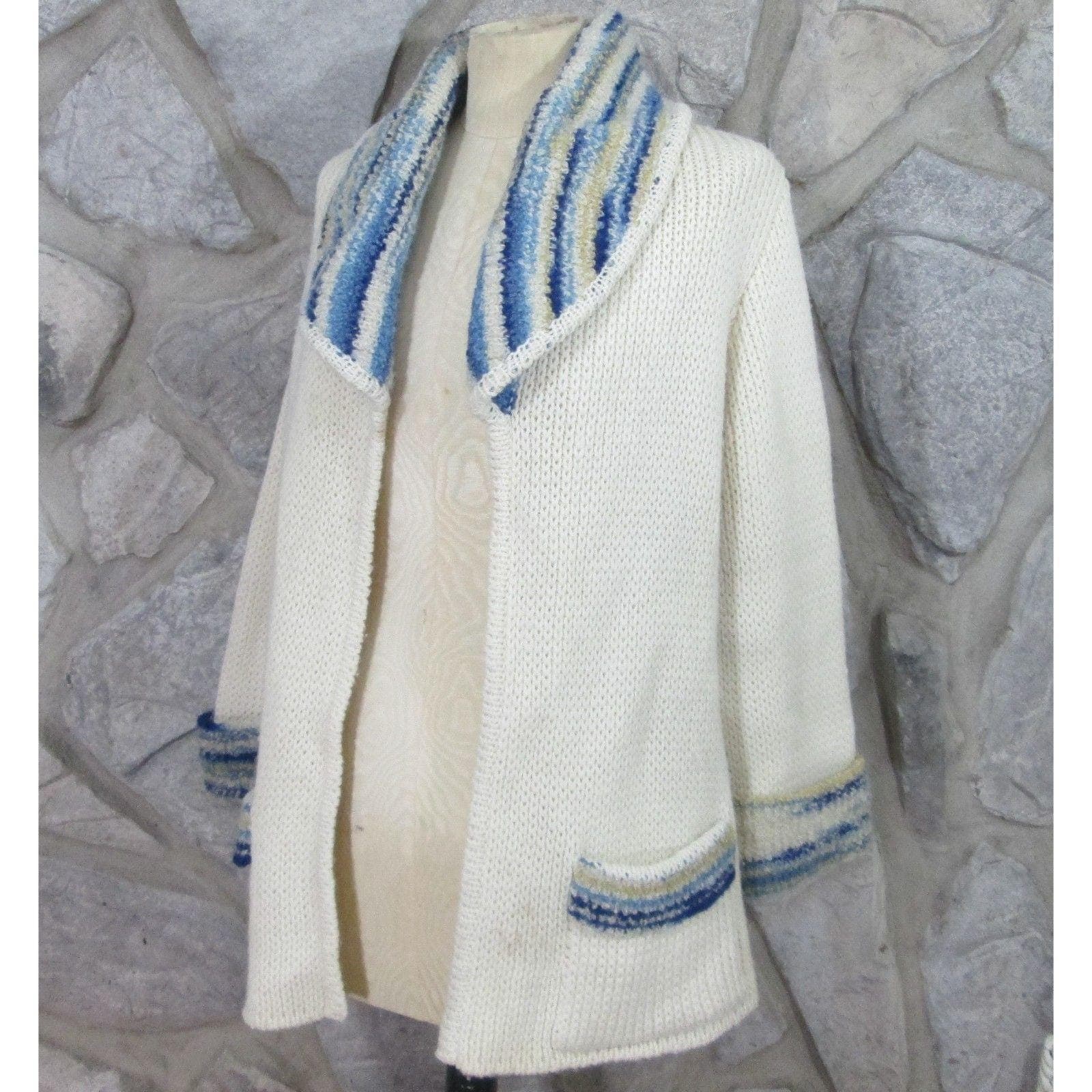 Vintage 1960's Irish Wool Knit Sweater Cardigan - Thumbnail 2