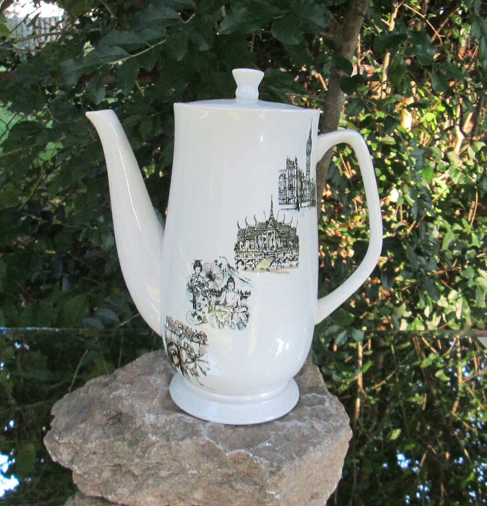 Vintage Kaysons International World Scenes Coffee Pot, 1966